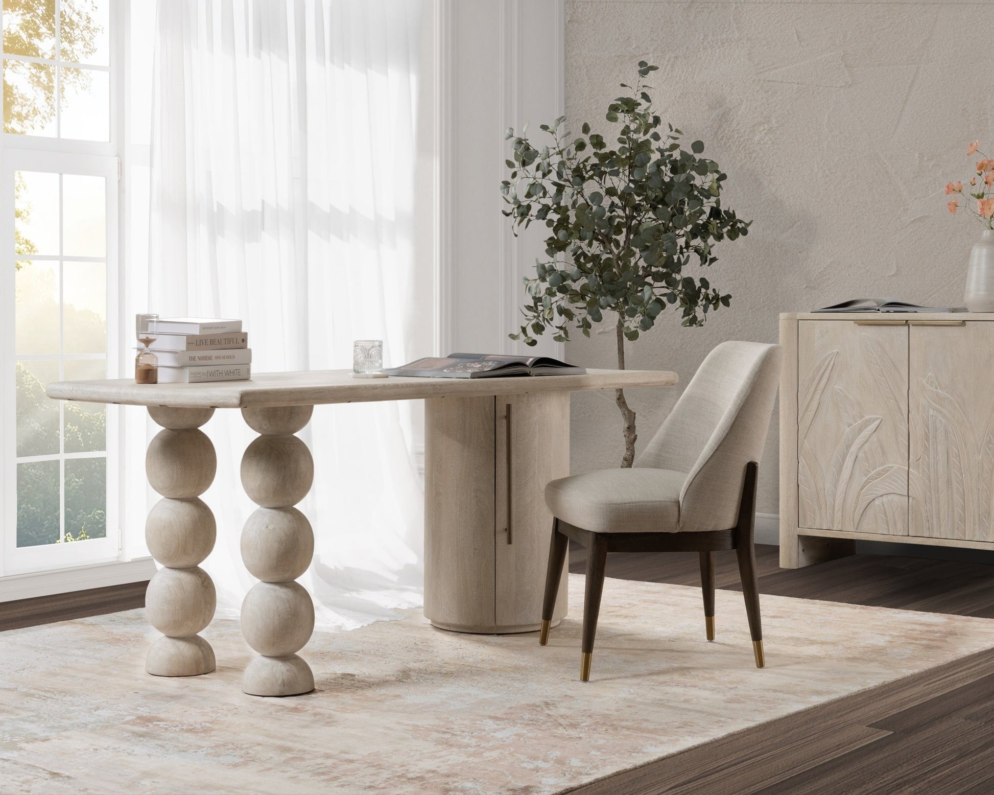 Adir Cream Desk - Ornate Home