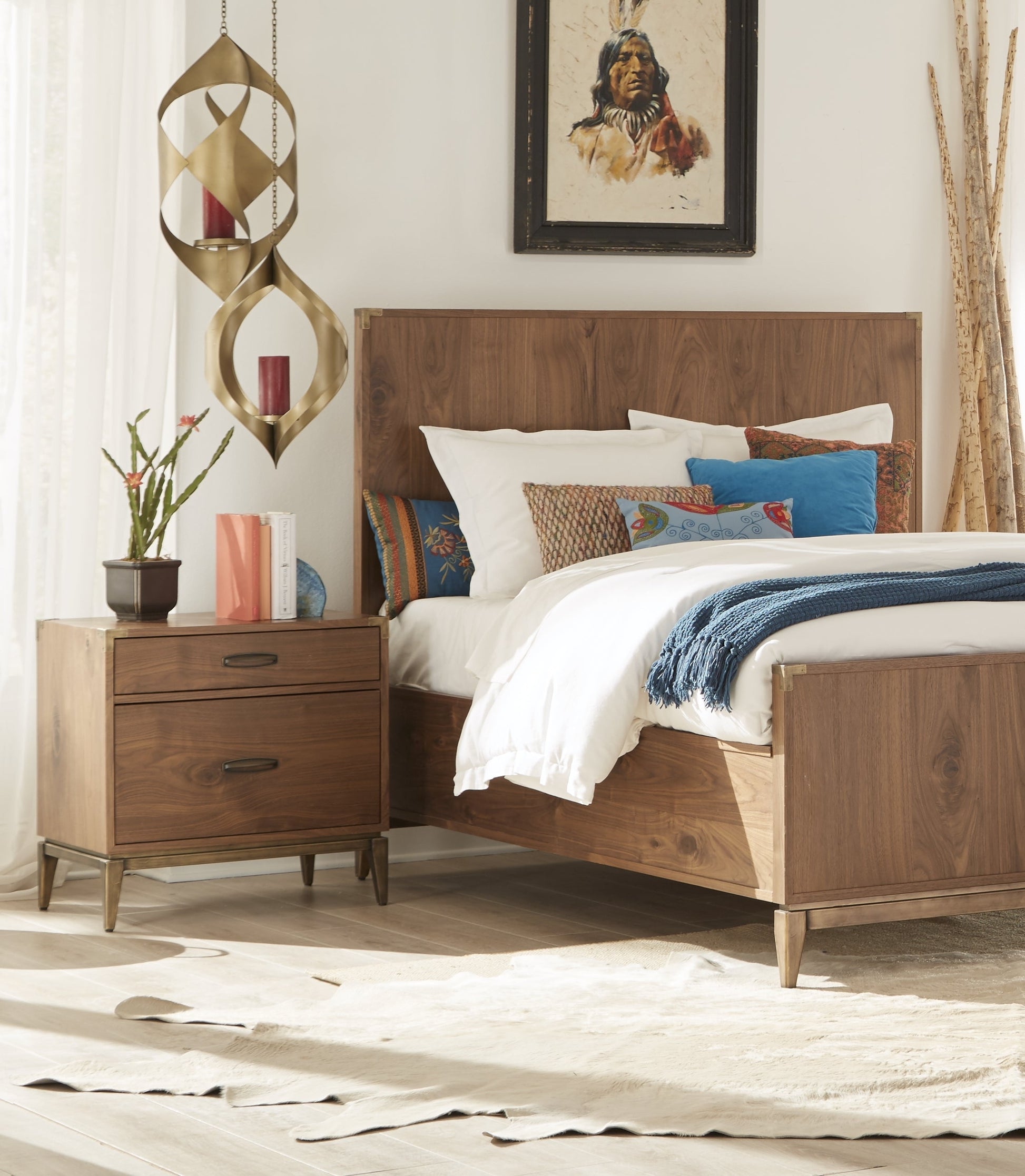 Adler Two Drawer Nightstand in Natural Walnut - Ornate Home