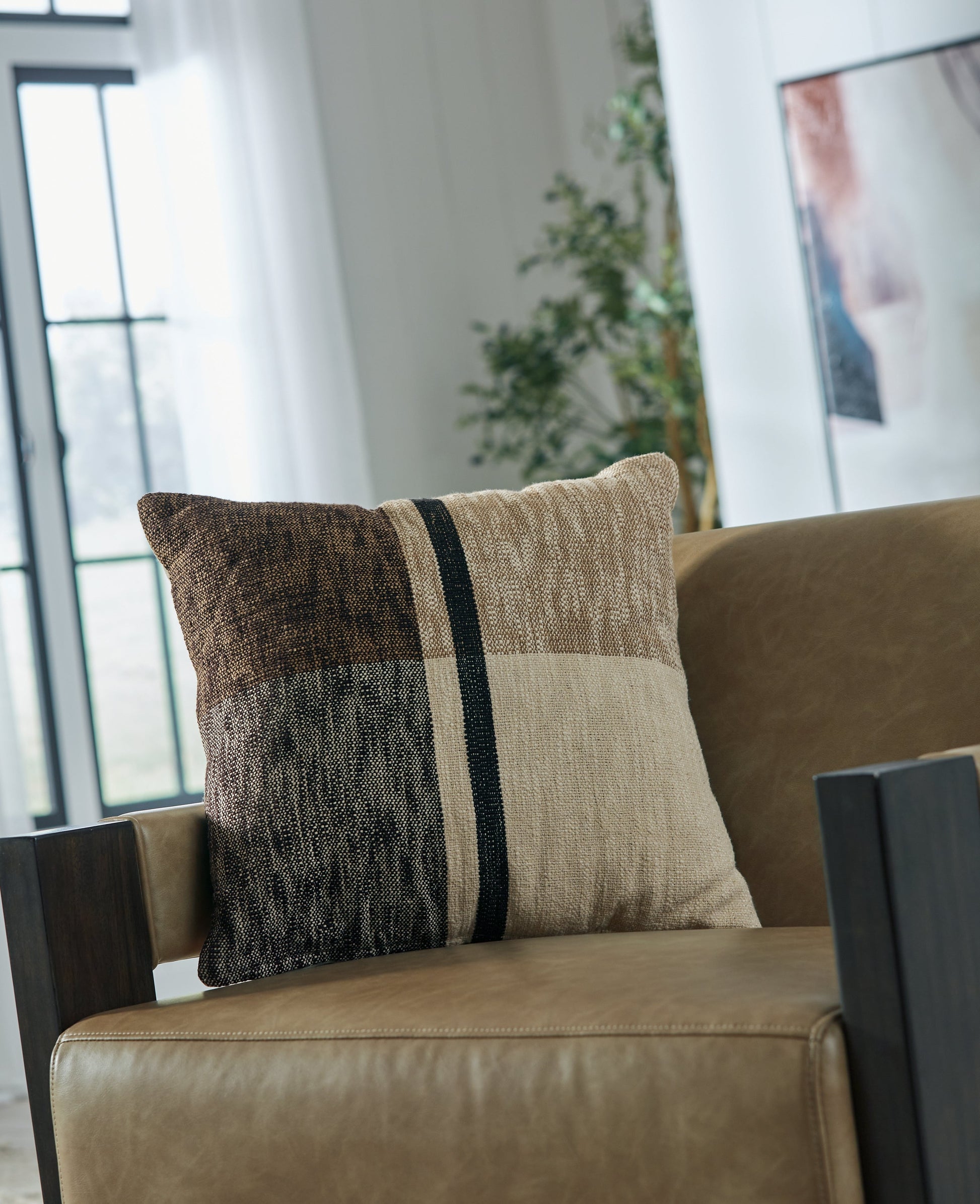 Adrielton Black/Brown/Tan Pillow- Viva Furn