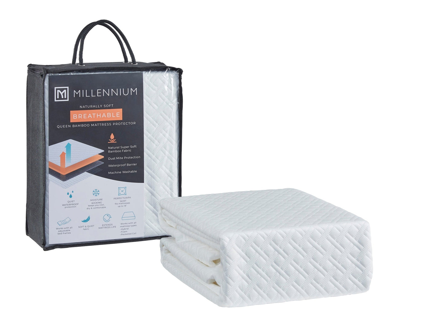 Advanced Protector White Queen Mattress Protector- Viva Furn