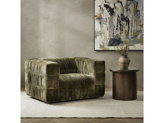 Afeela Fern Green Upholstered Swivel Chair - Ornate Home