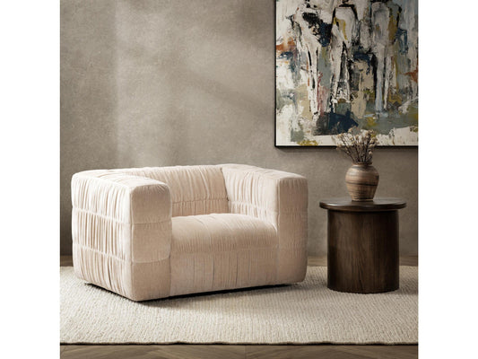 Afeela French Vanilla Upholstered Swivel Chair - Ornate Home