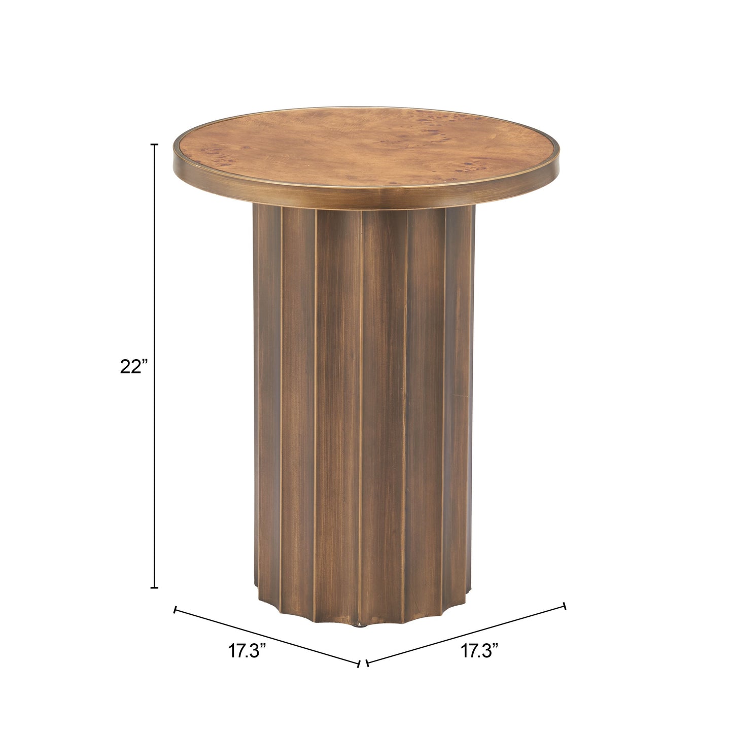 Afinato Brown Side Table - Ornate Home