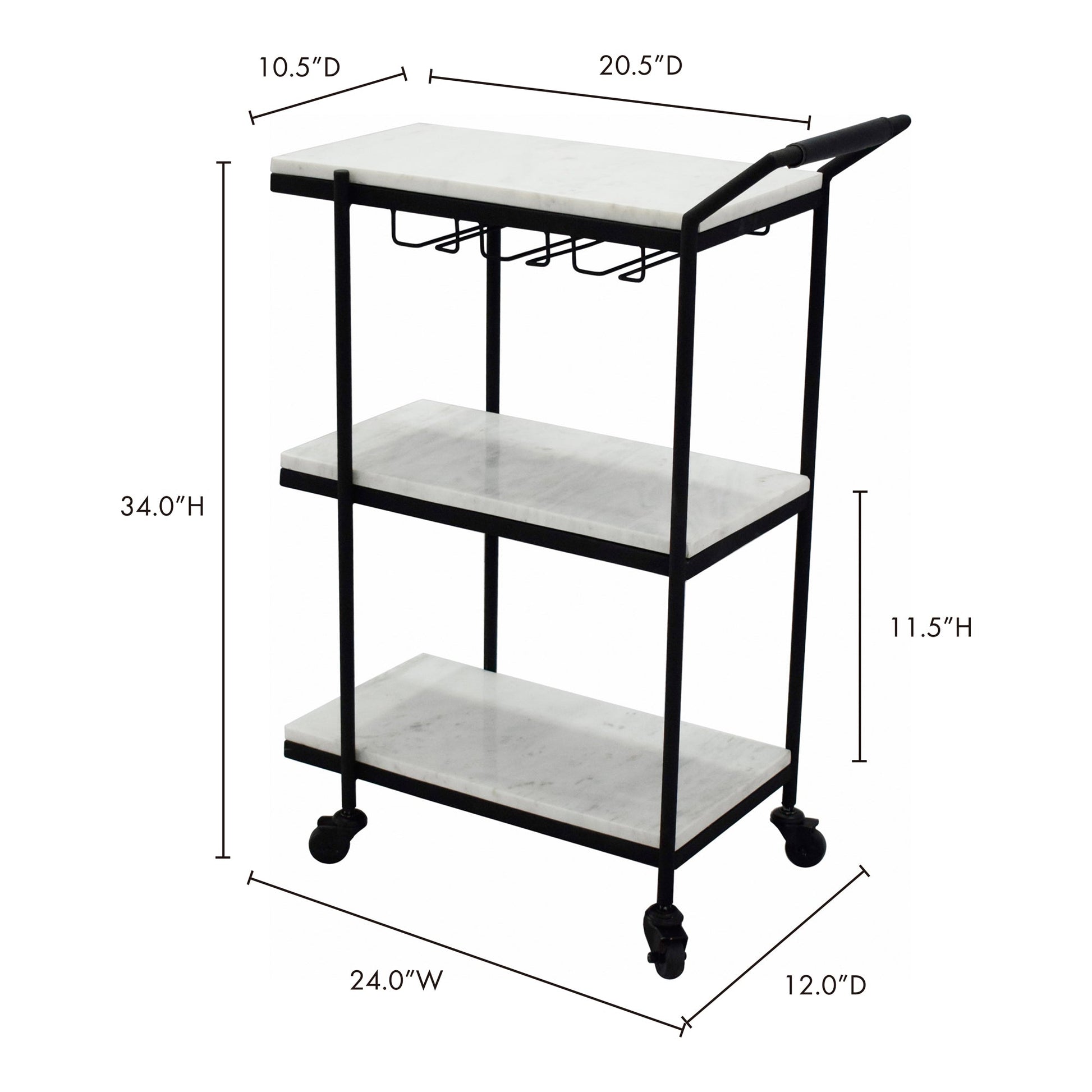 After Hours White Bar Cart - Ornate Home