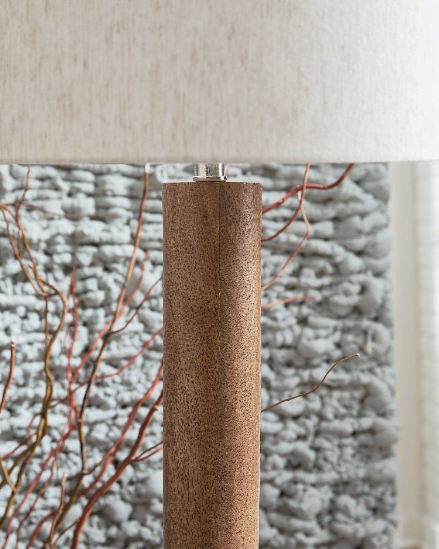 Ailsa Natural Brown Wood Floor Lamp (1/CN)- Viva Furn