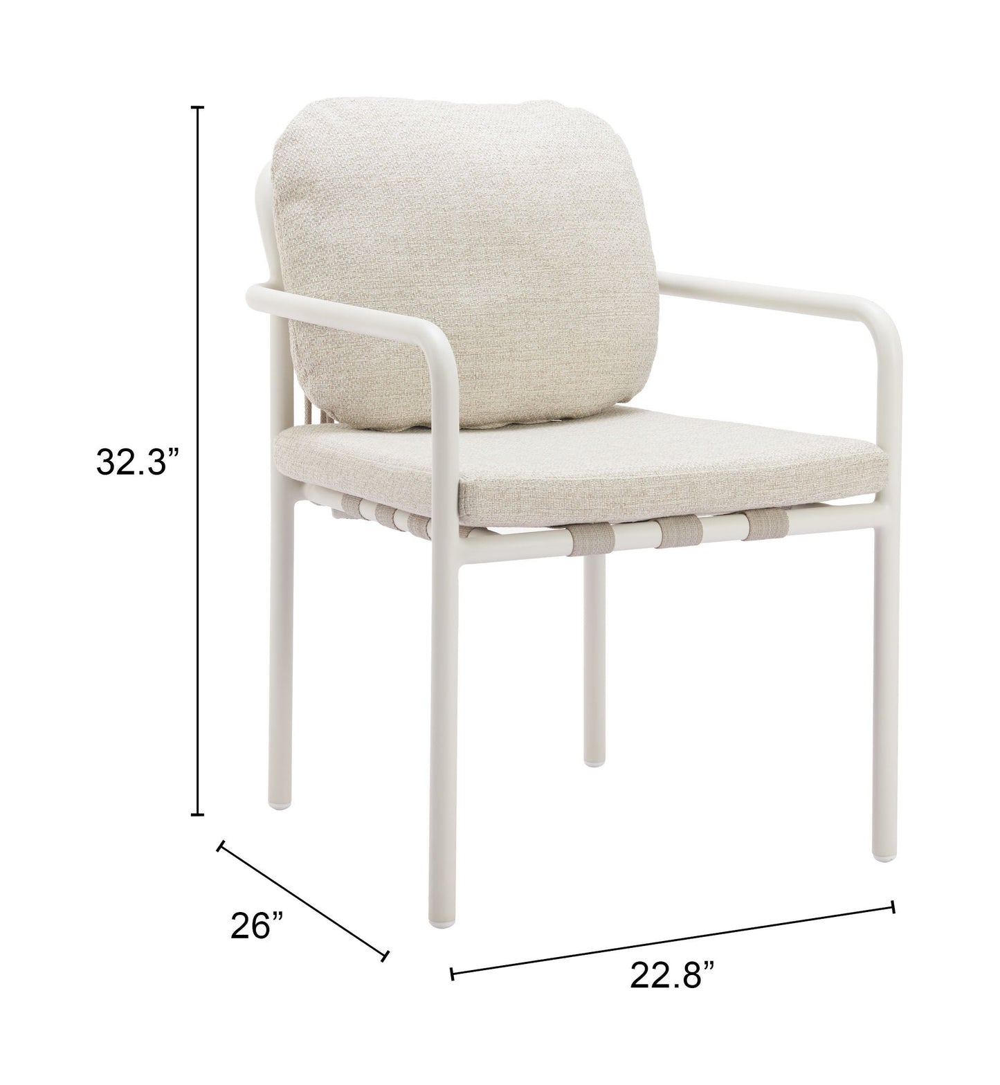 Aite Beige Outdoor Dining Chair (Set of 2) - Ornate Home