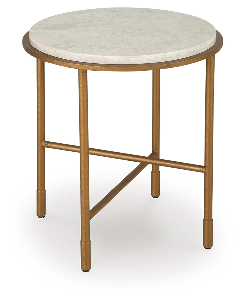 Alben Antique Gold End Table- Viva Furn