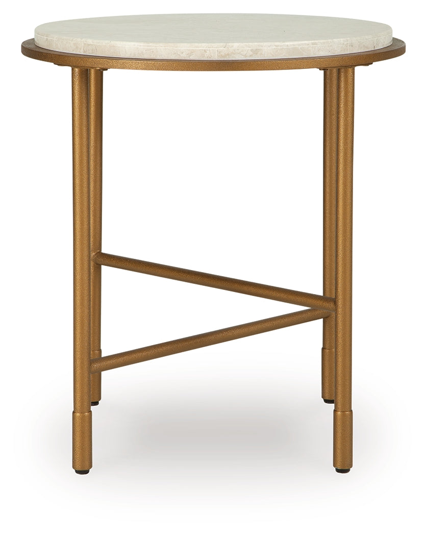 Alben Antique Gold End Table- Viva Furn