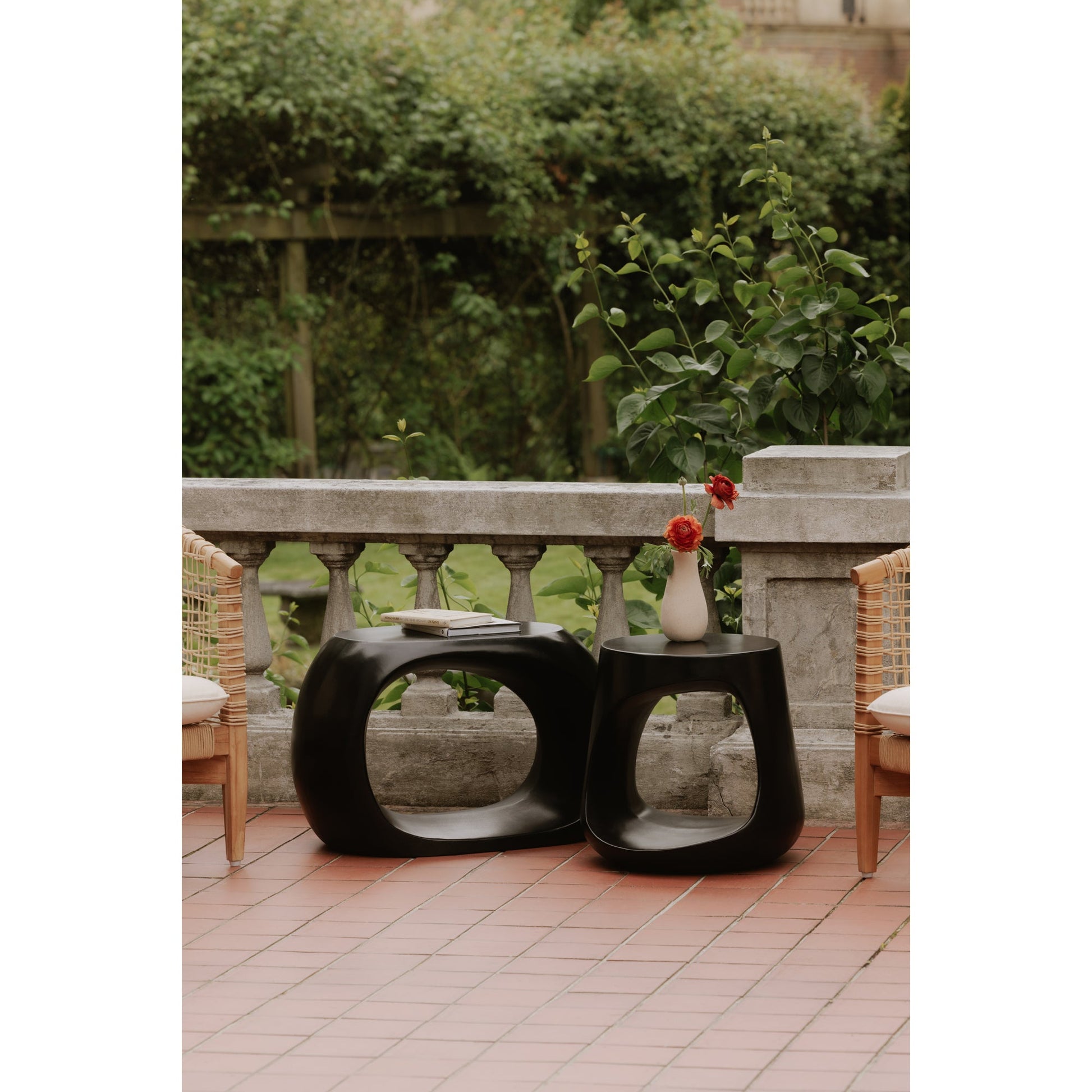 Albers Black Outdoor Stool - Ornate Home