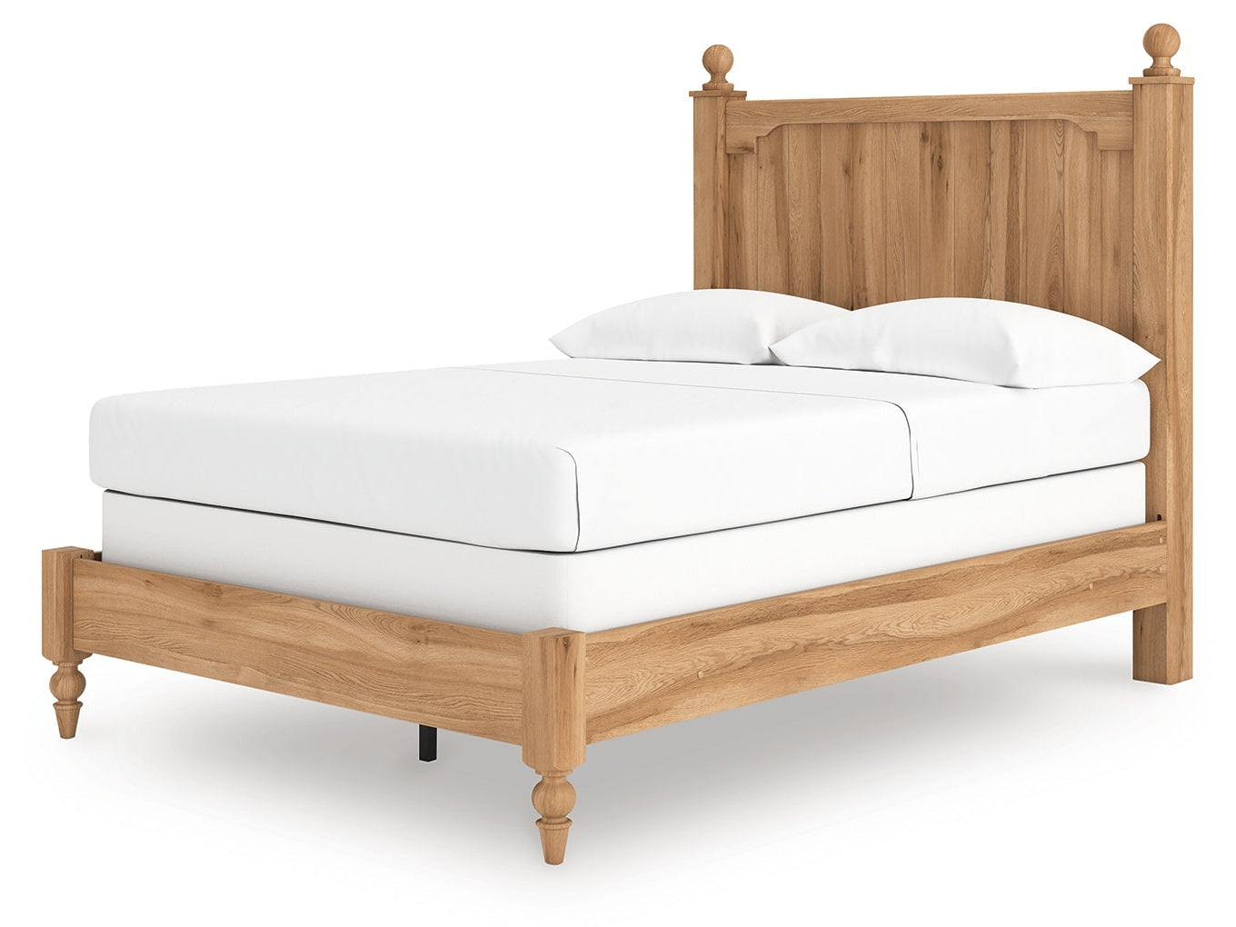 Aleaport Warm Brown Full Panel Bed- Viva Furn