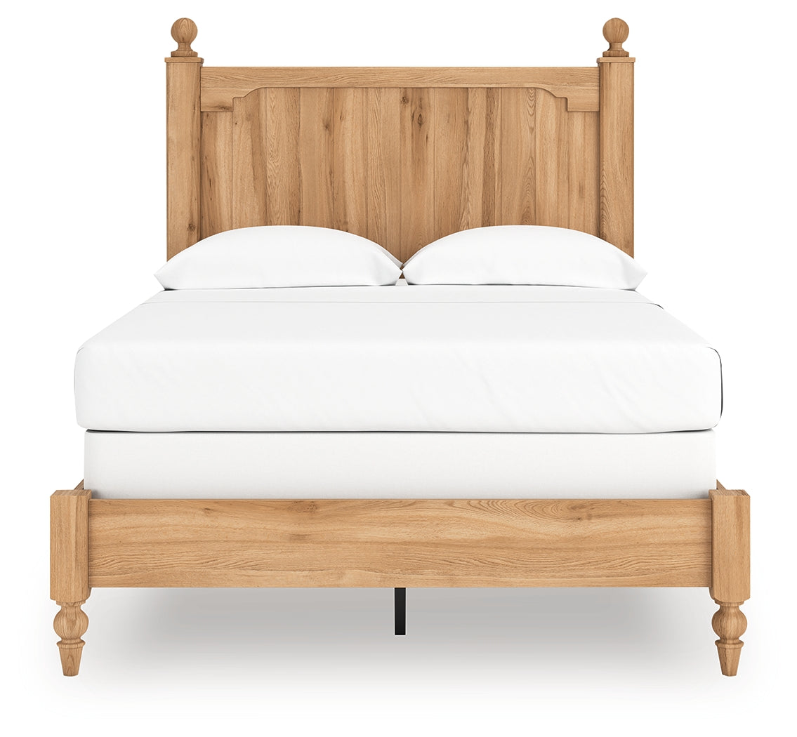 Aleaport Warm Brown Full Panel Bed- Viva Furn