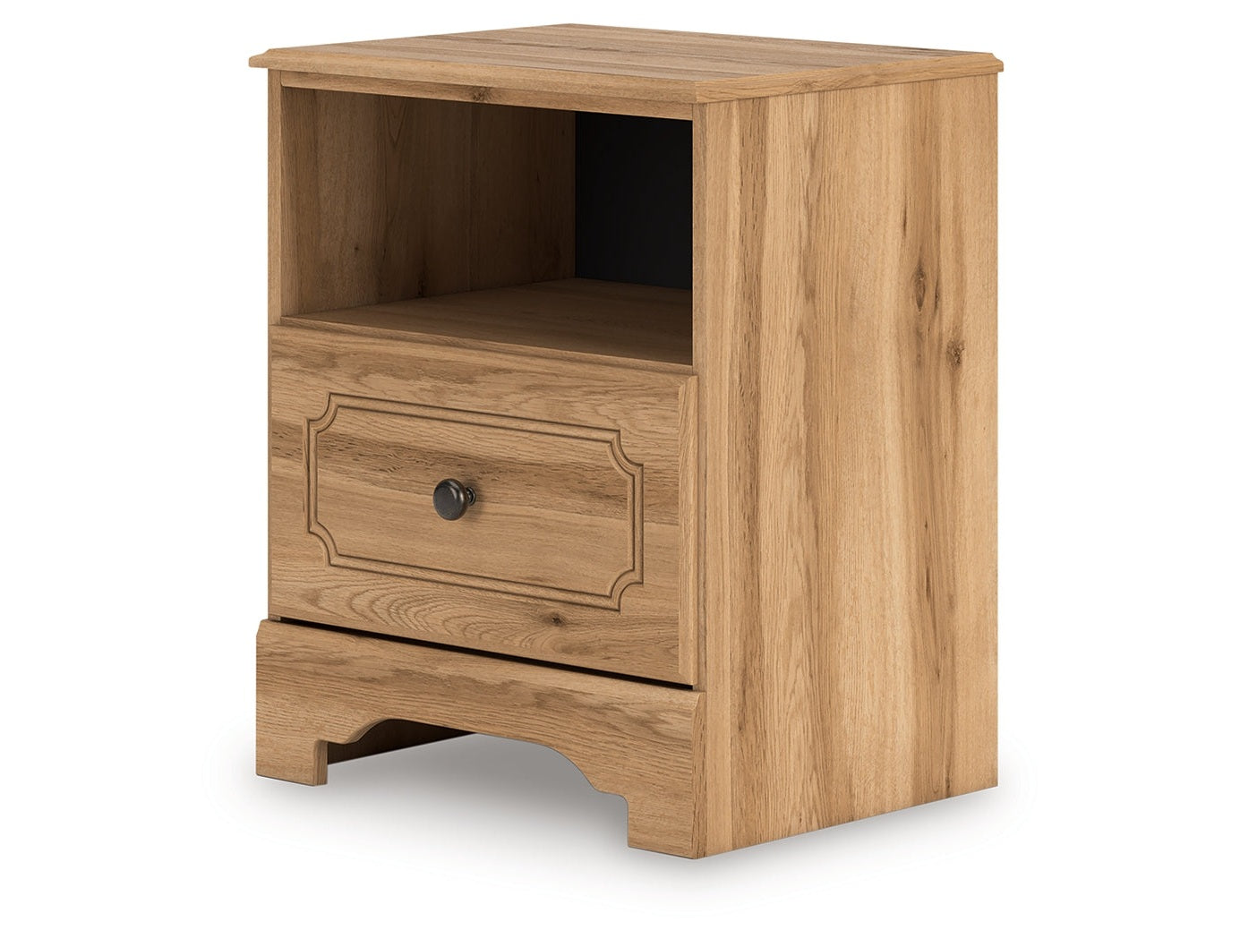 Aleaport Warm Brown One Drawer Night Stand- Viva Furn