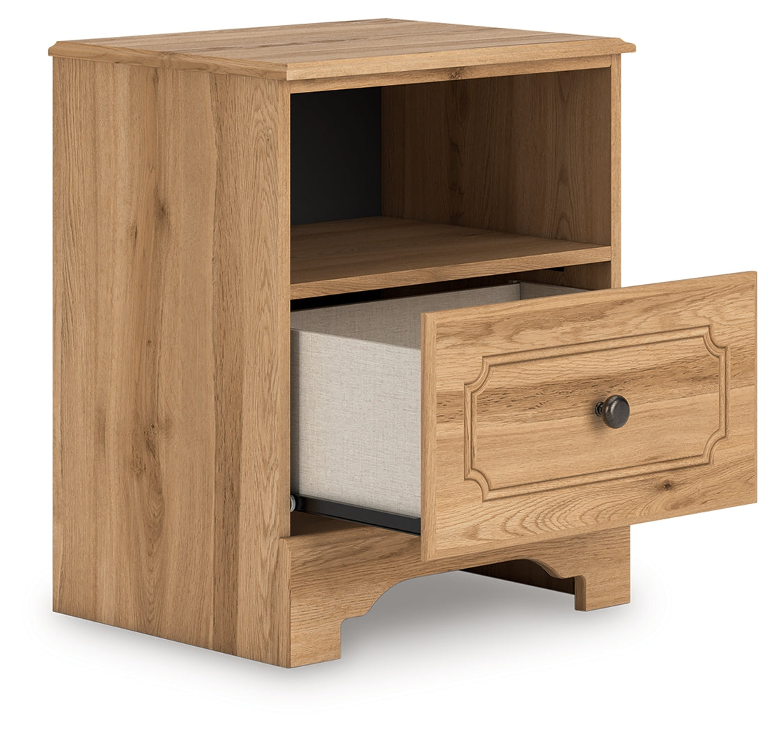 Aleaport Warm Brown One Drawer Night Stand- Viva Furn