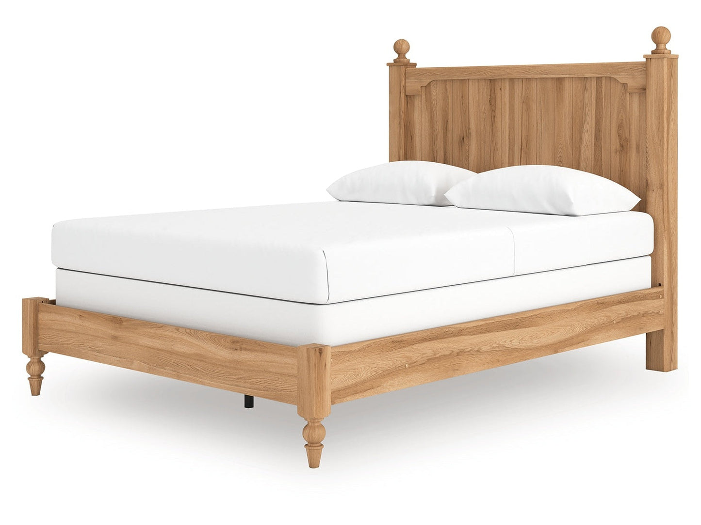 Aleaport Warm Brown Queen Panel Bed- Viva Furn