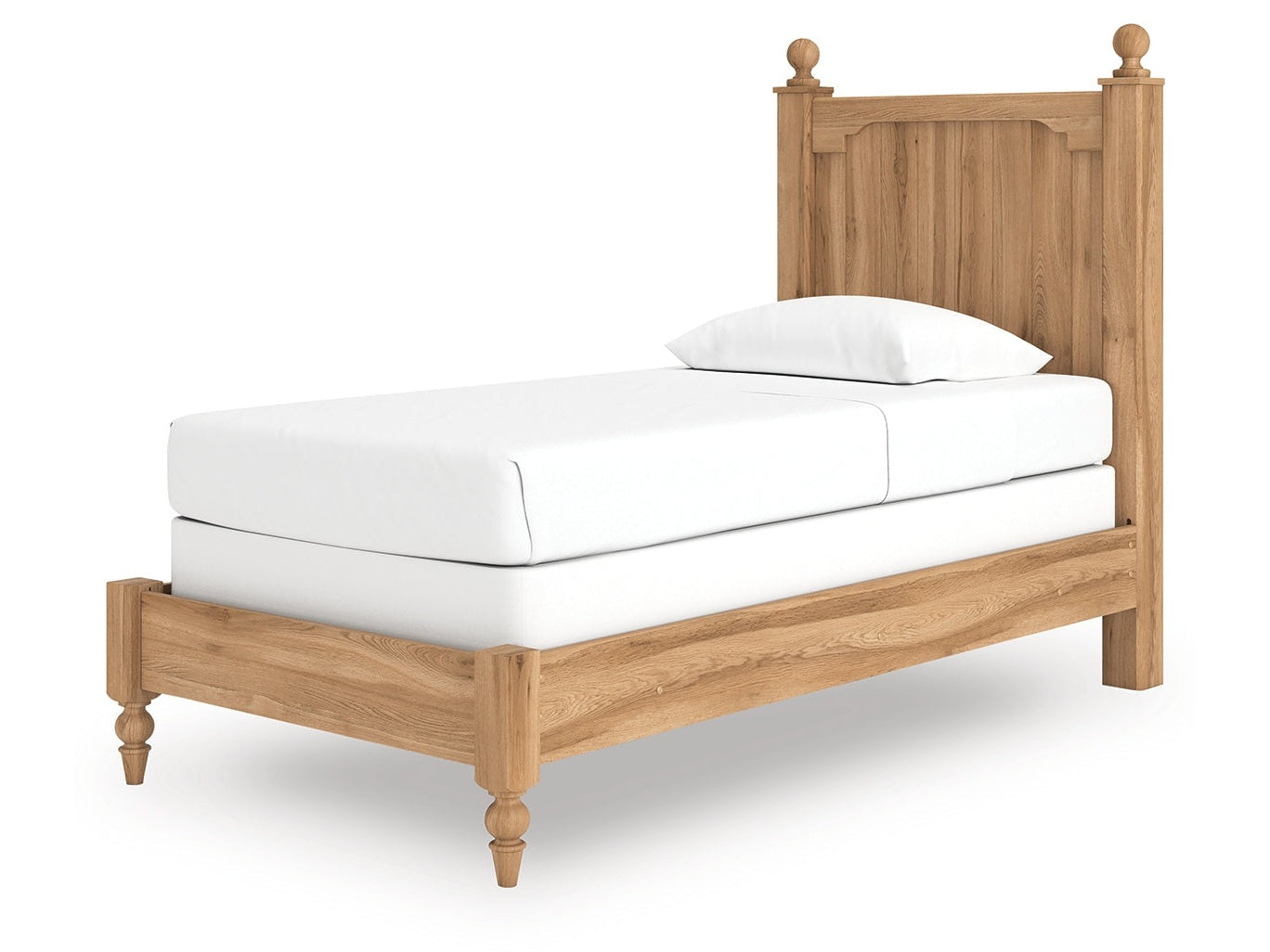 Aleaport Warm Brown Twin Panel Bed- Viva Furn