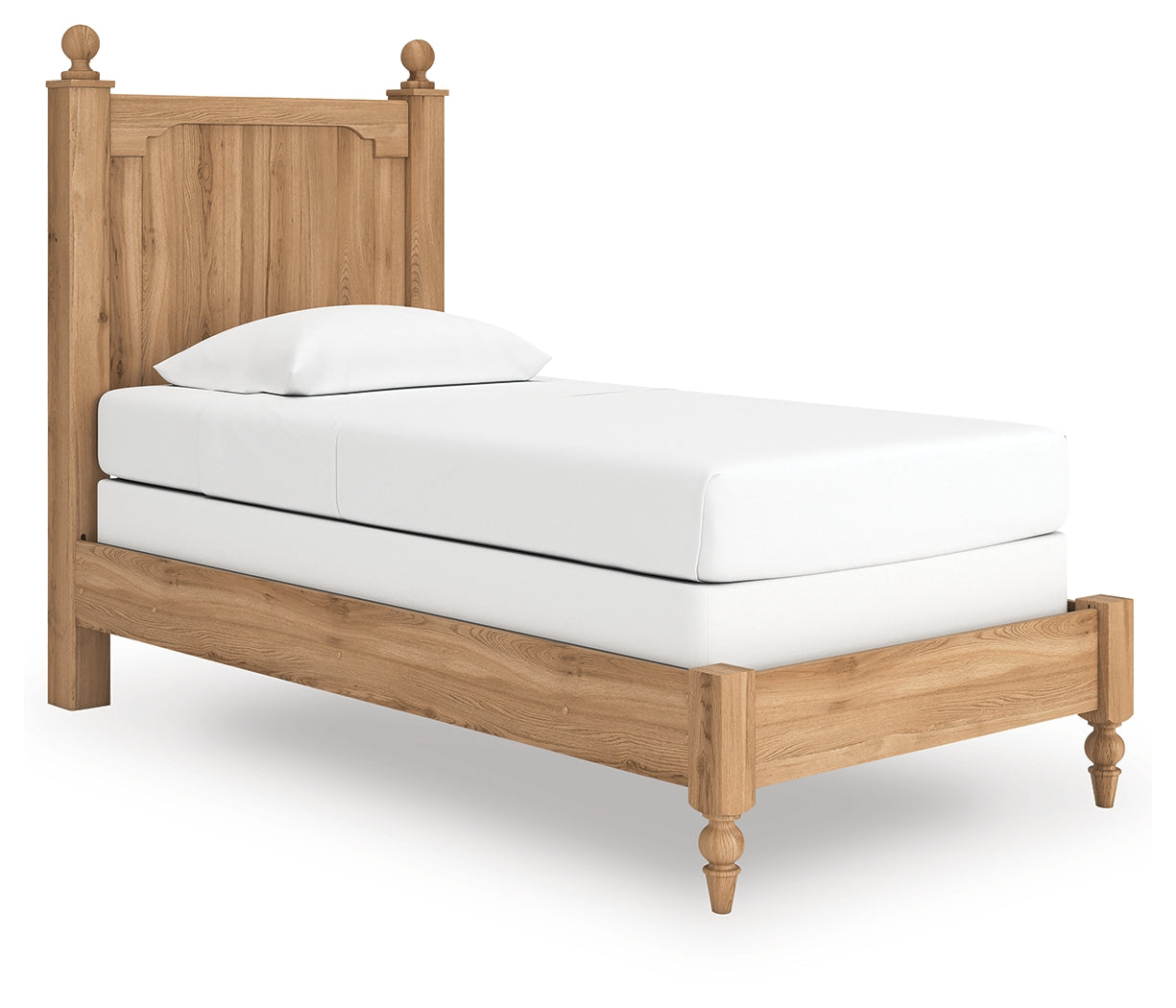 Aleaport Warm Brown Twin Panel Bed- Viva Furn