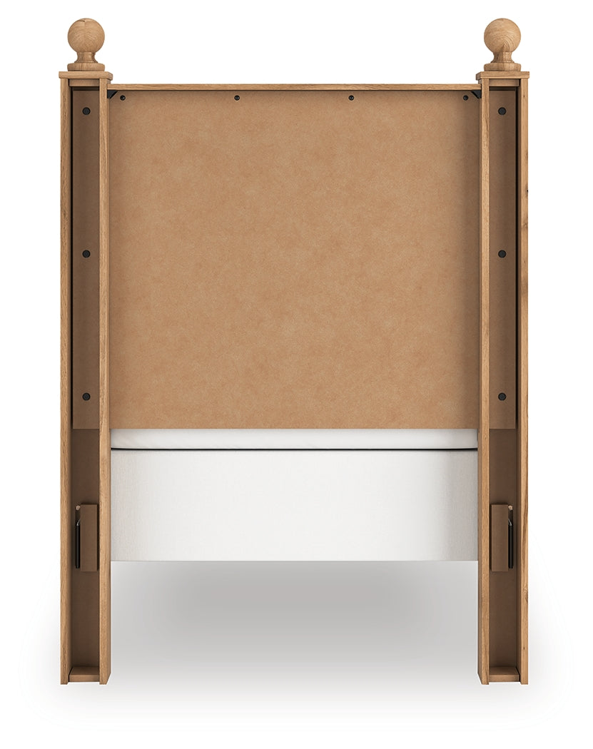 Aleaport Warm Brown Twin Panel Bed- Viva Furn