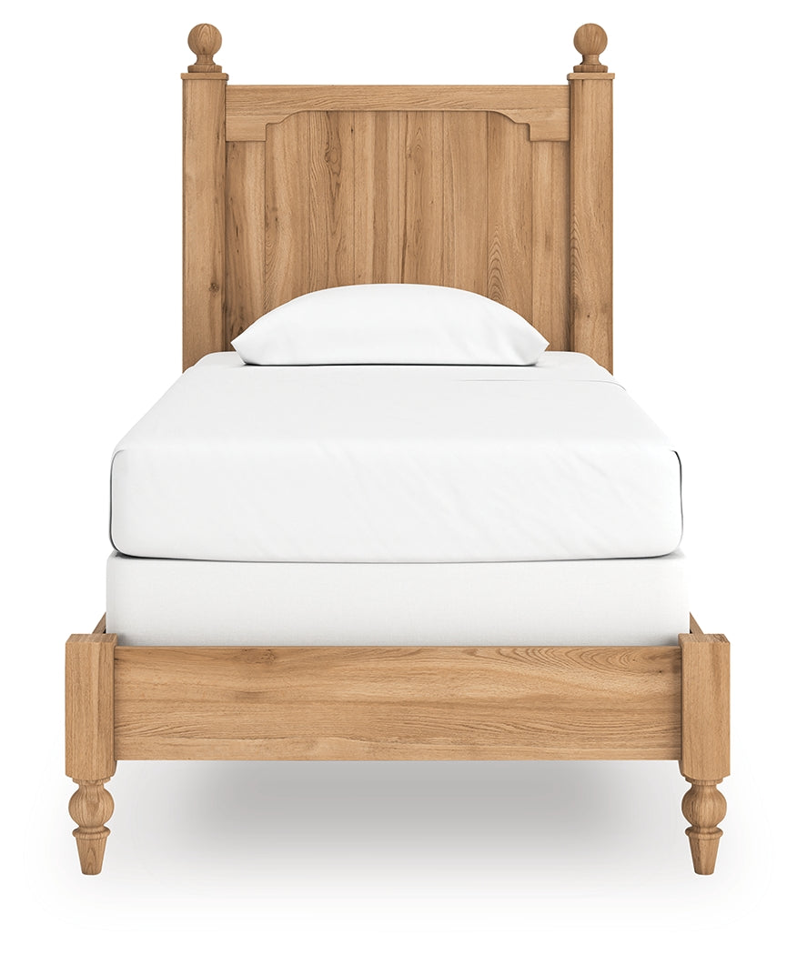 Aleaport Warm Brown Twin Panel Bed- Viva Furn