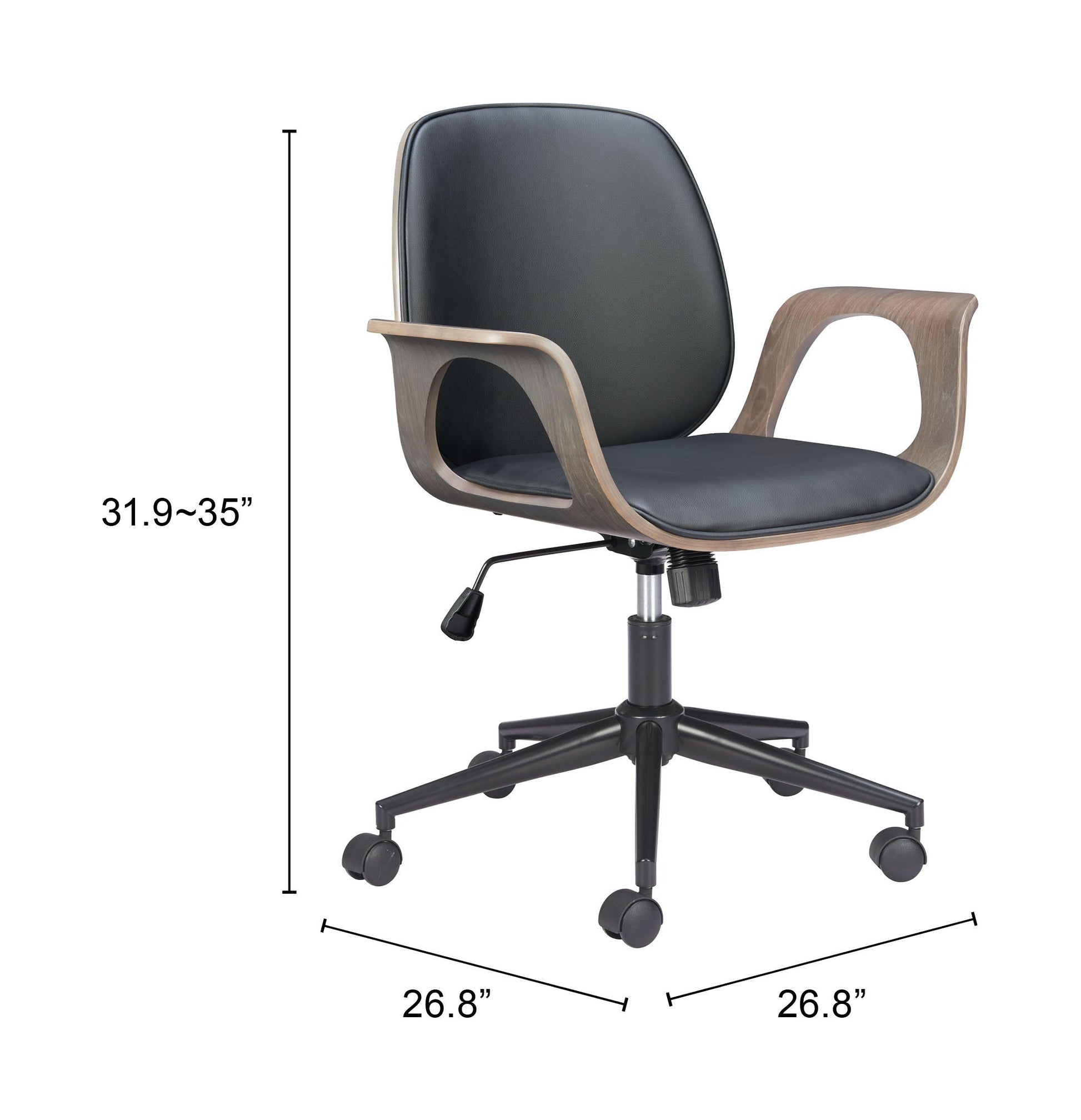 Ali Black Office Chair - Ornate Home