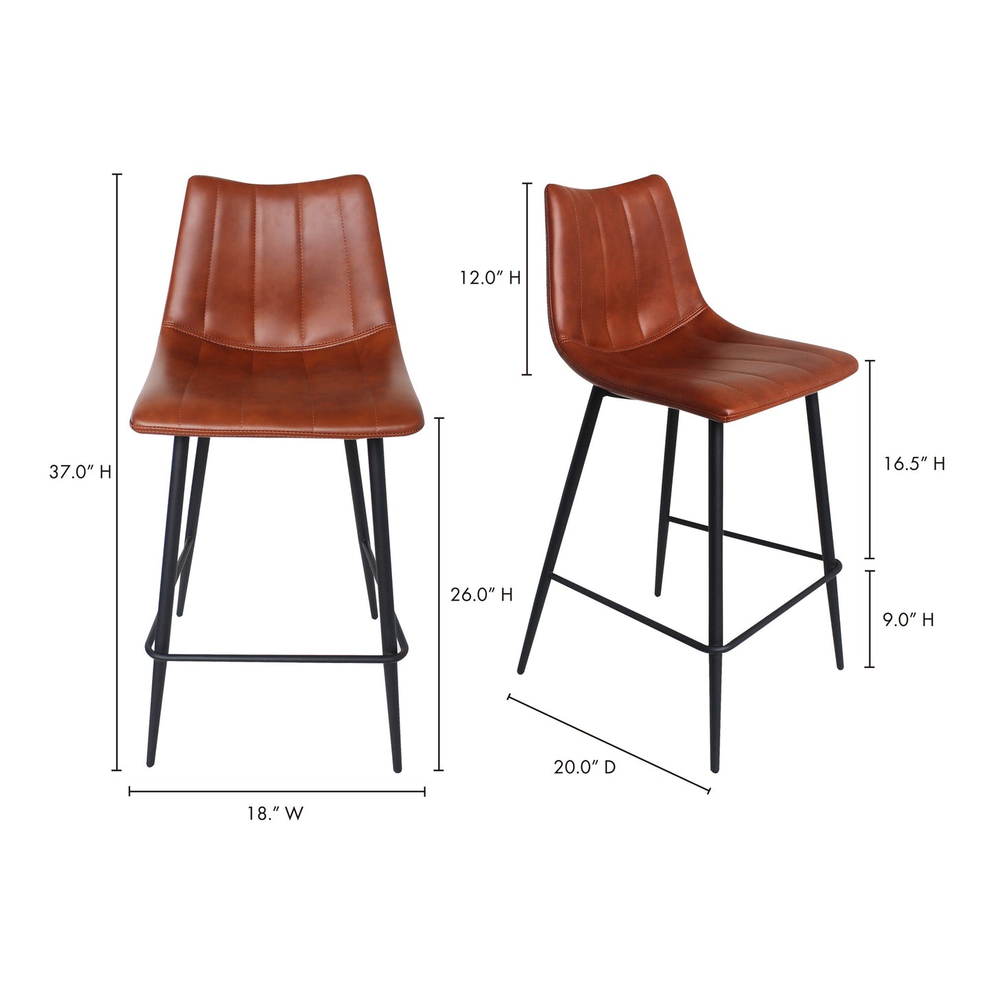 Alibi Brown Counter Stool (Set of 2) - Ornate Home