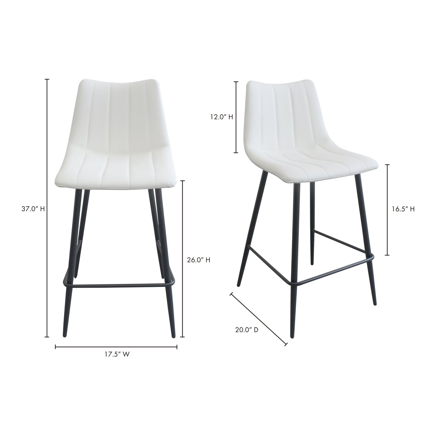 Alibi Ivory Counter Stool (Set of 2) - Ornate Home