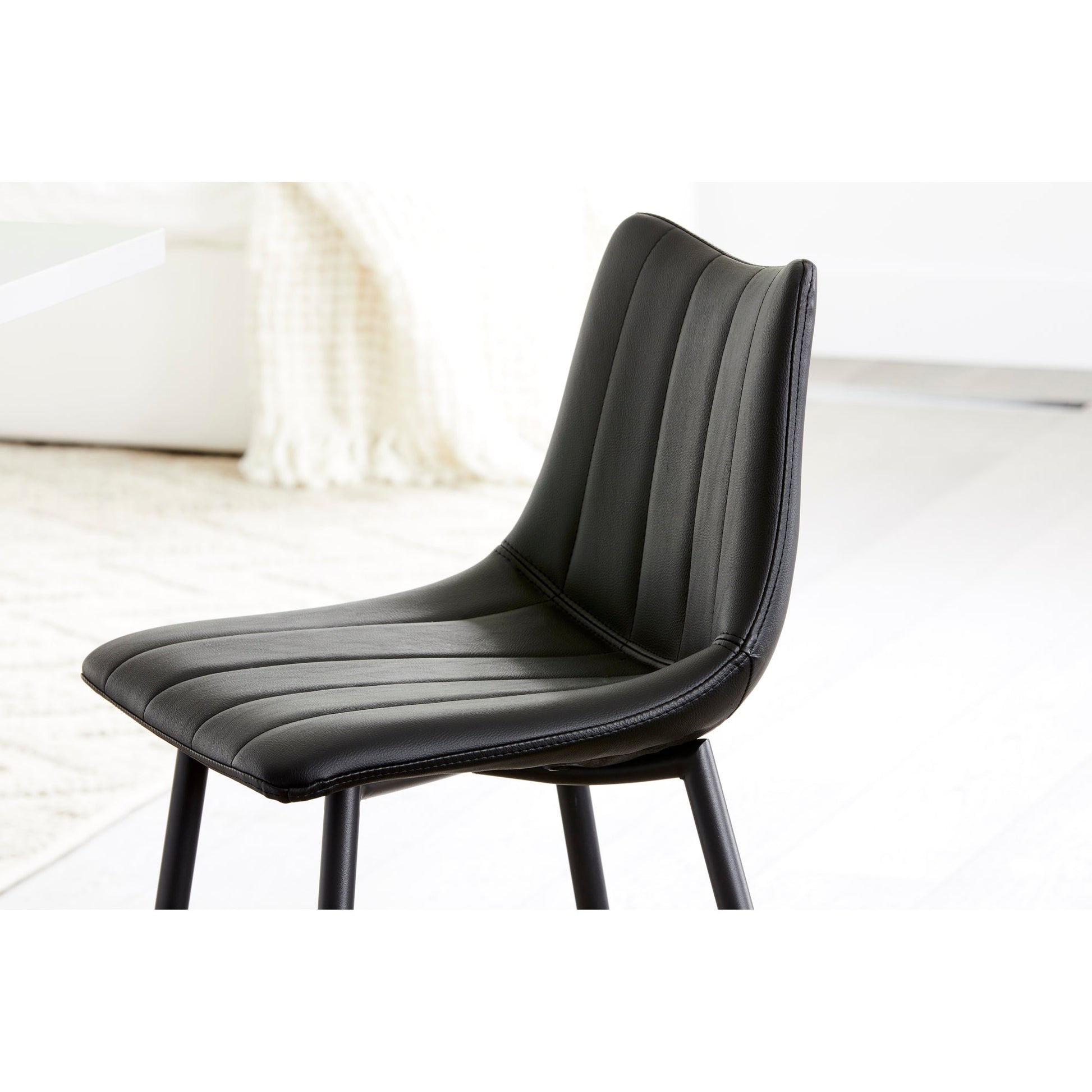 Alibi Matte Black Barstool (Set of 2) - Ornate Home