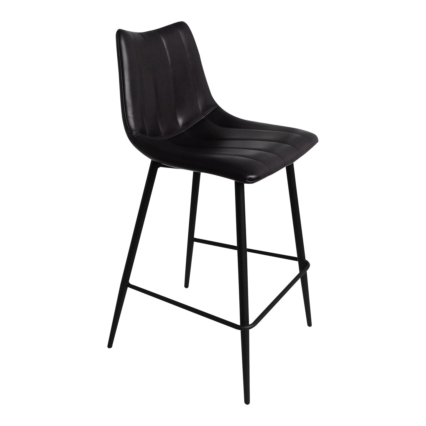 Alibi Matte Black Counter Stool (Set of 2) - Ornate Home