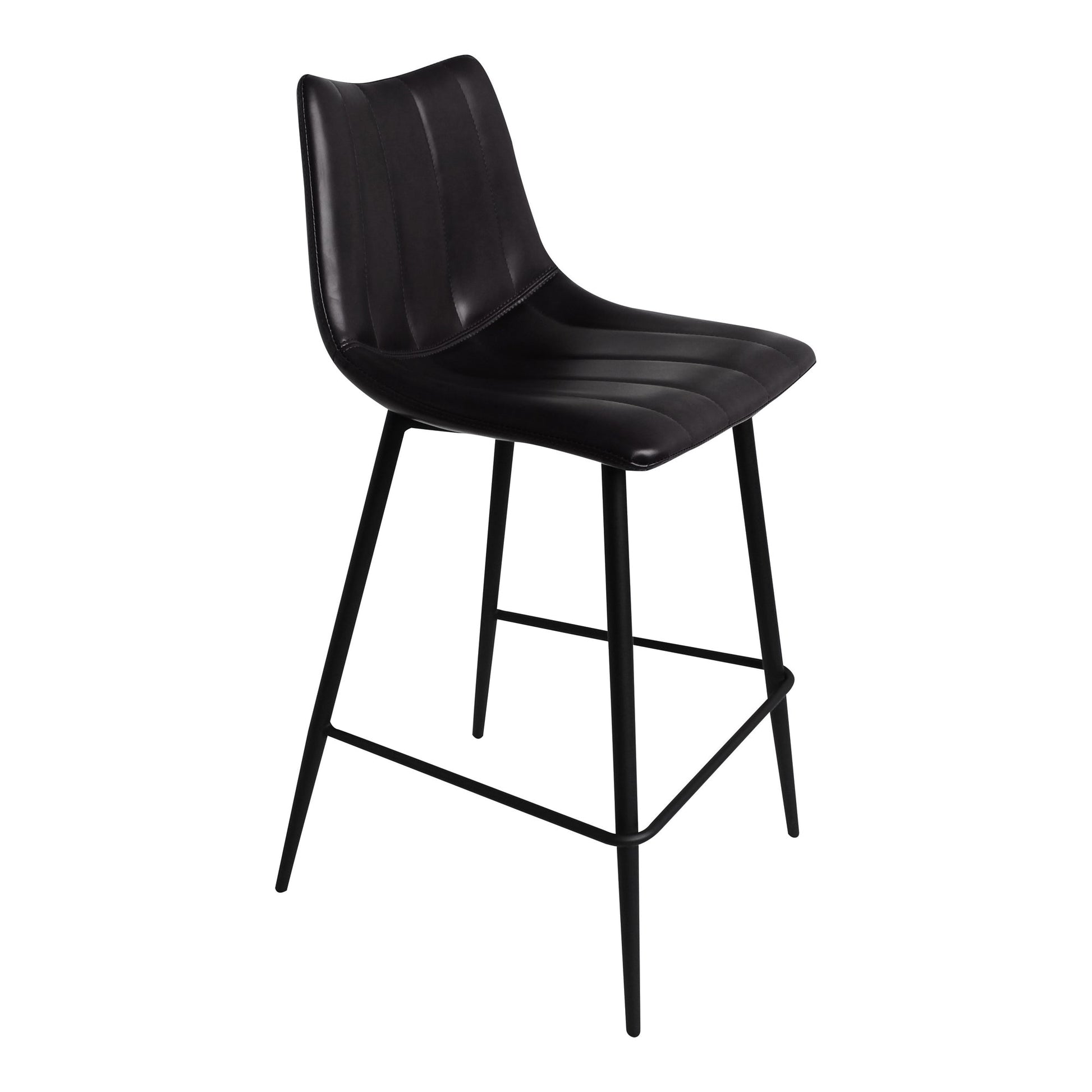 Alibi Matte Black Counter Stool (Set of 2) - Ornate Home