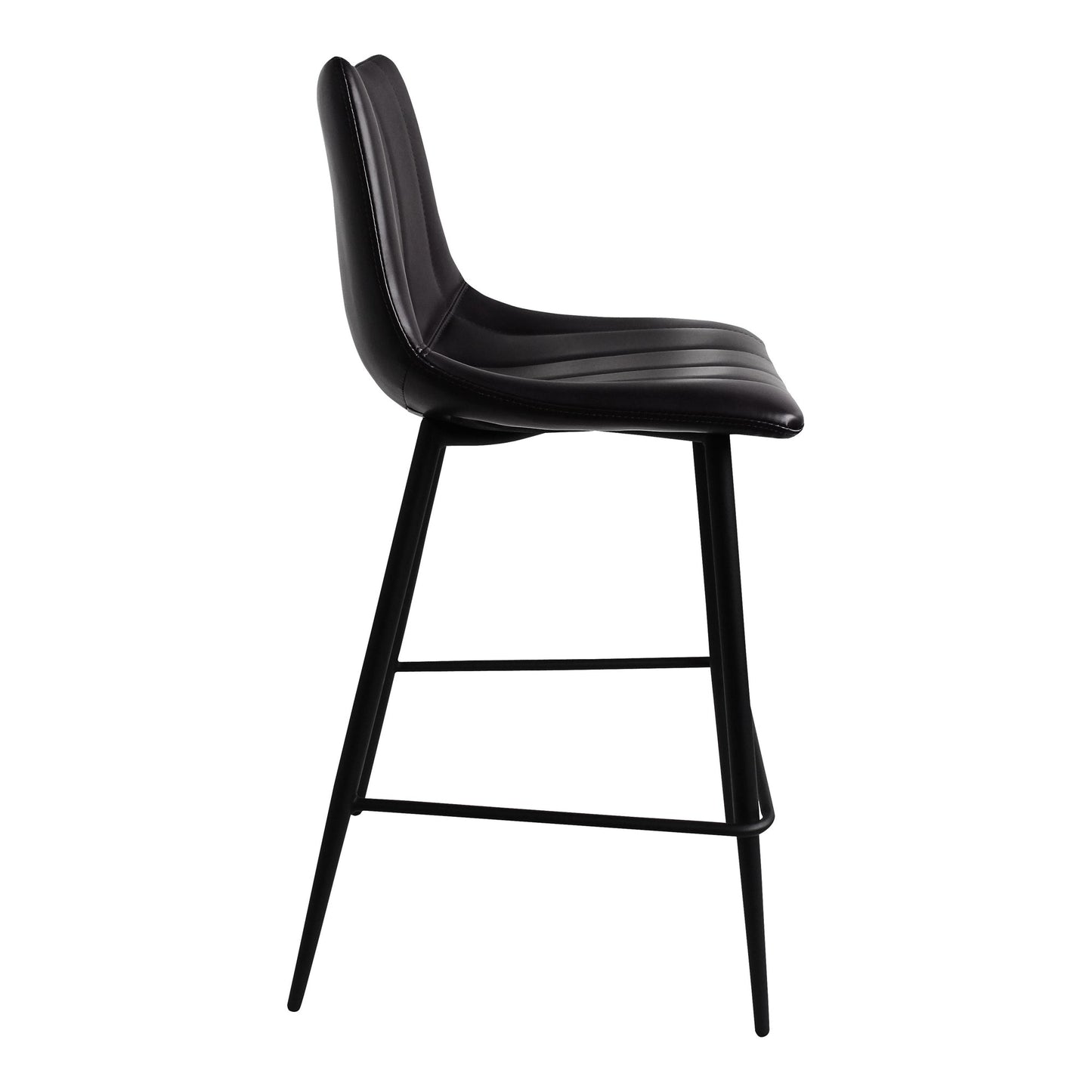 Alibi Matte Black Counter Stool (Set of 2) - Ornate Home