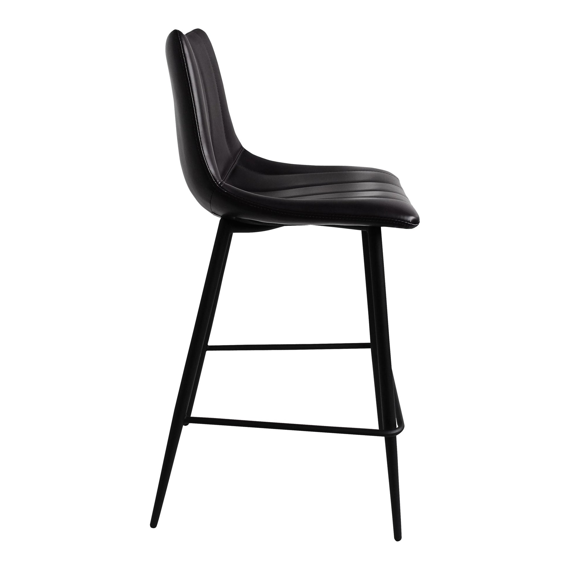 Alibi Matte Black Counter Stool (Set of 2) - Ornate Home
