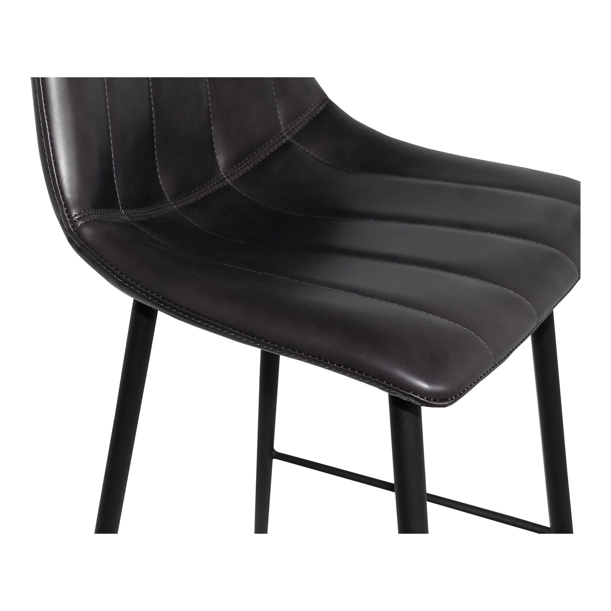 Alibi Matte Black Counter Stool (Set of 2) - Ornate Home