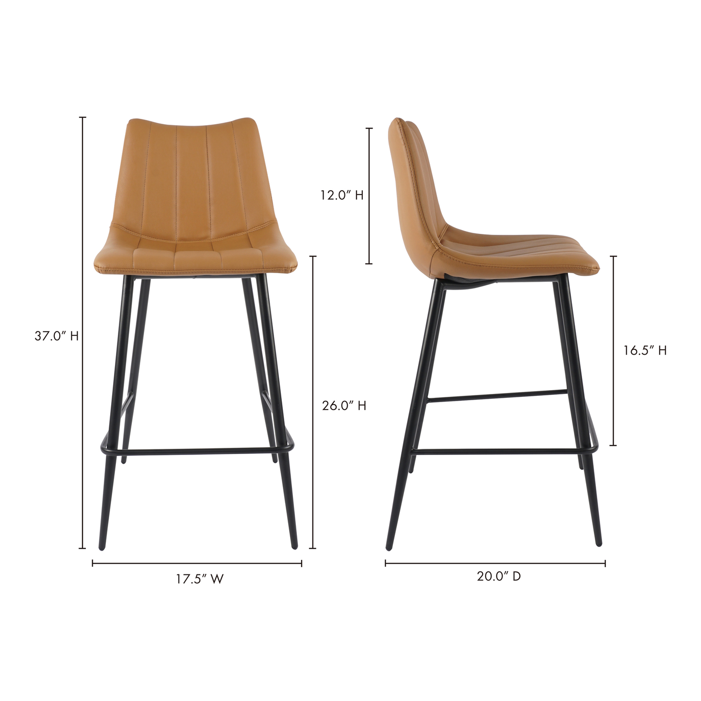 Alibi Tan Counter Stool (Set of 2) - Ornate Home