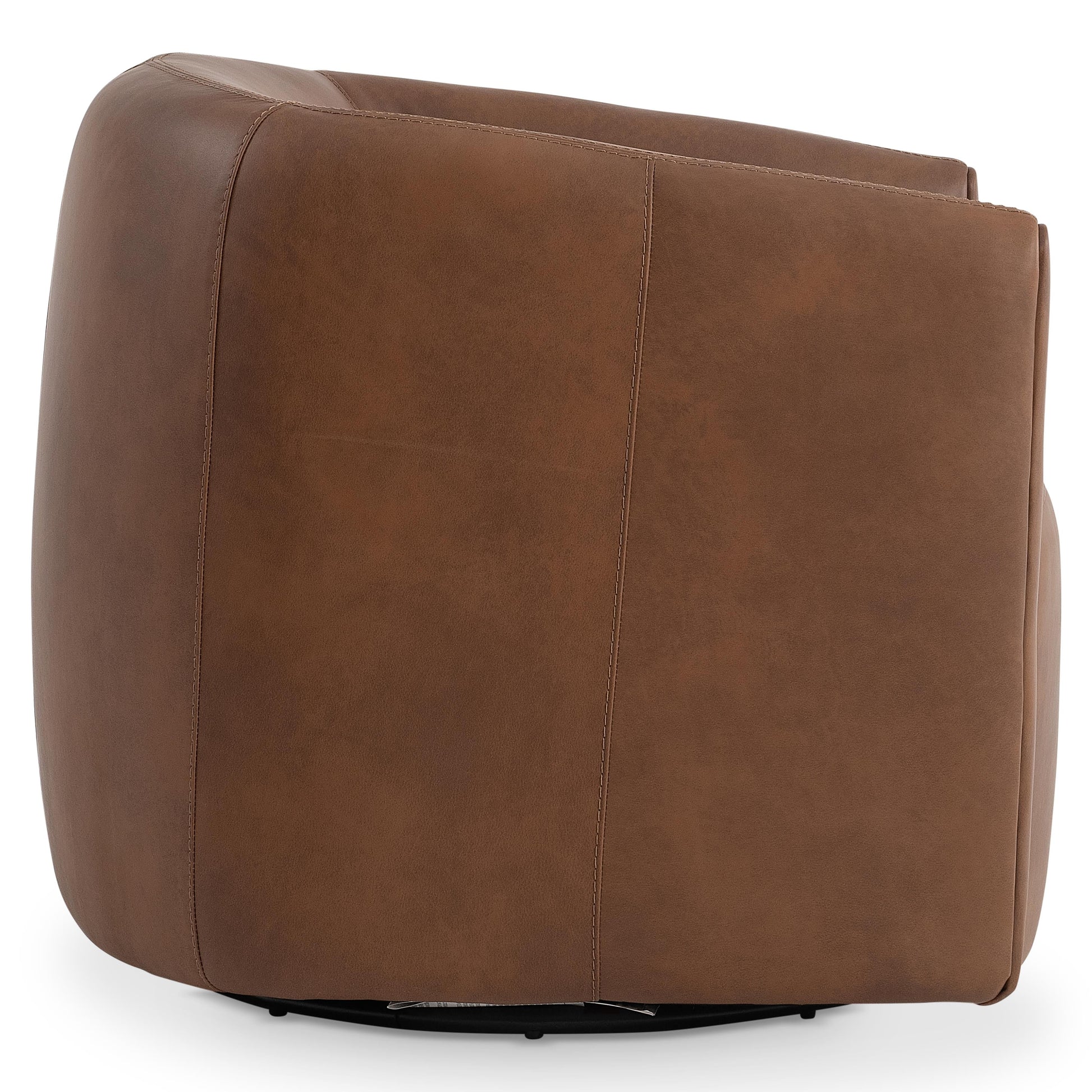 Aline Brown Leather Swivel Chair - Ornate Home
