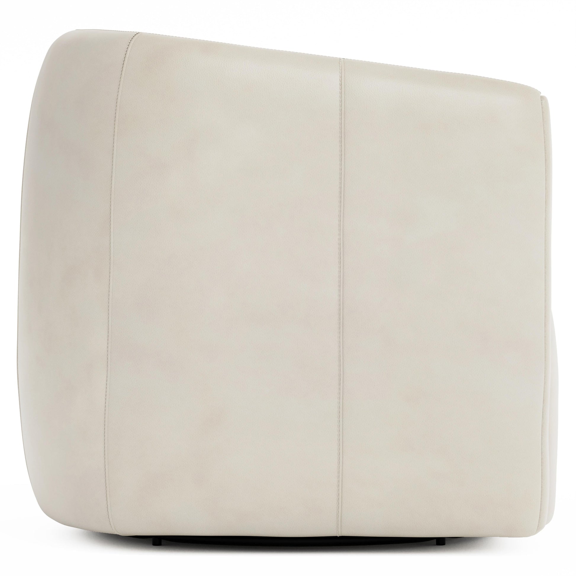 Aline White/Cream Leather Swivel Chair - Ornate Home