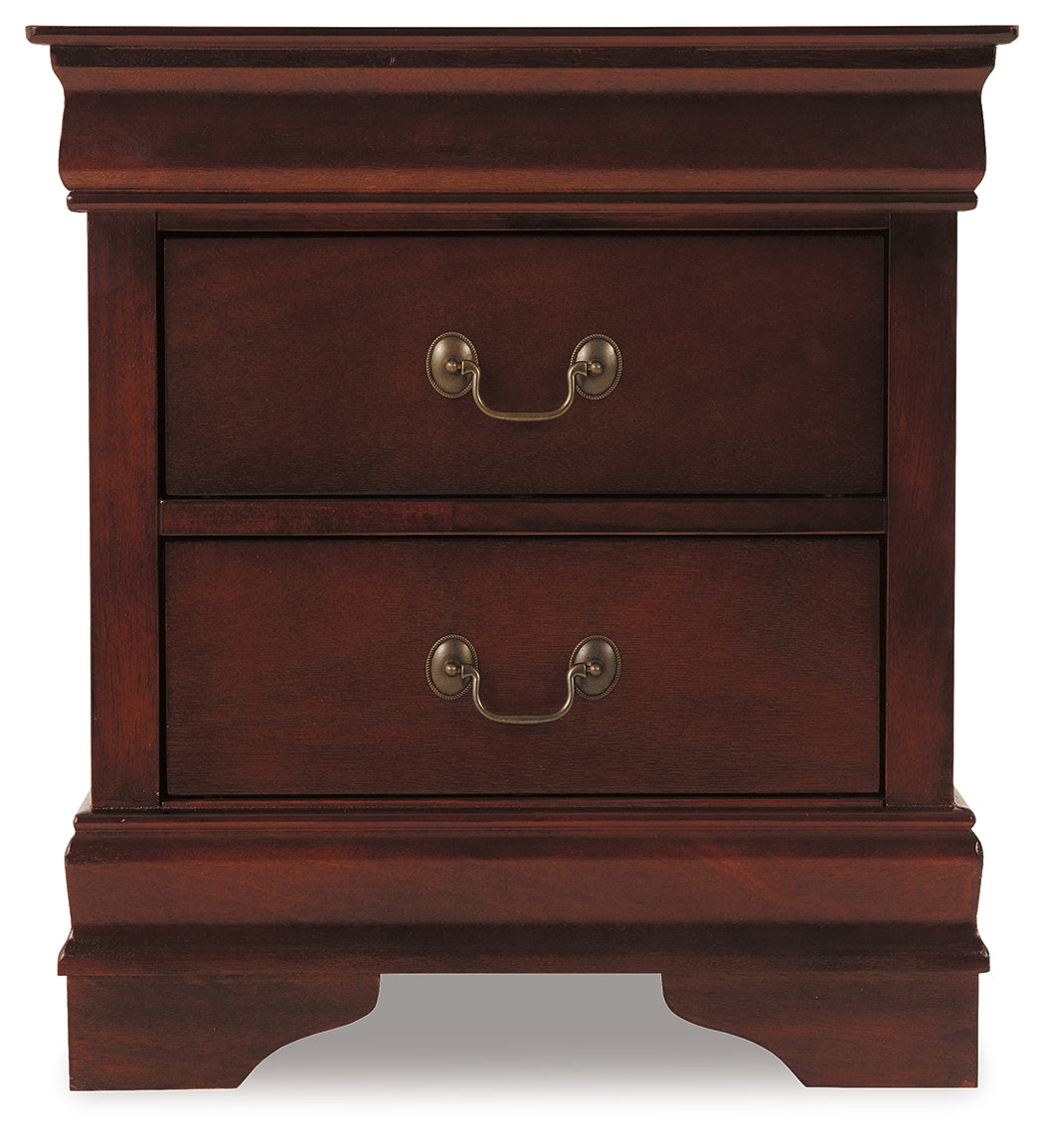 Alisdair Reddish Brown Queen Sleigh Bedroom Set with 2 Nightstands- Viva Furn