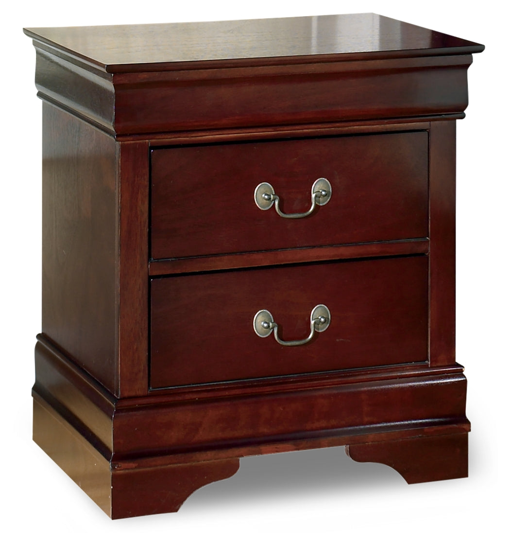 Alisdair Reddish Brown Queen Sleigh Bedroom Set with 2 Nightstands- Viva Furn