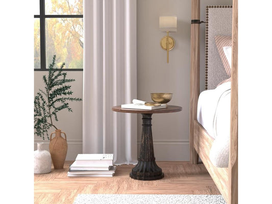 Alister Brown Round End Table - Ornate Home