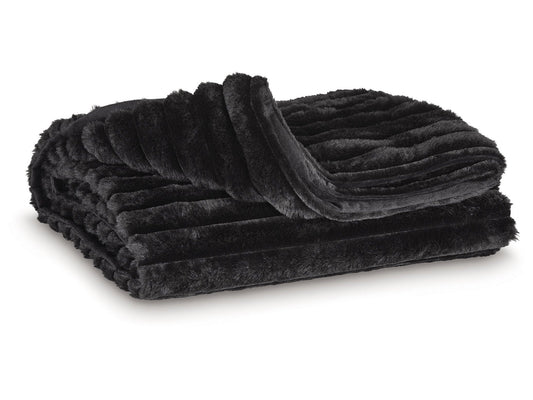 Alsonwell Black Throw (Lightweight Plush)- Viva Furn