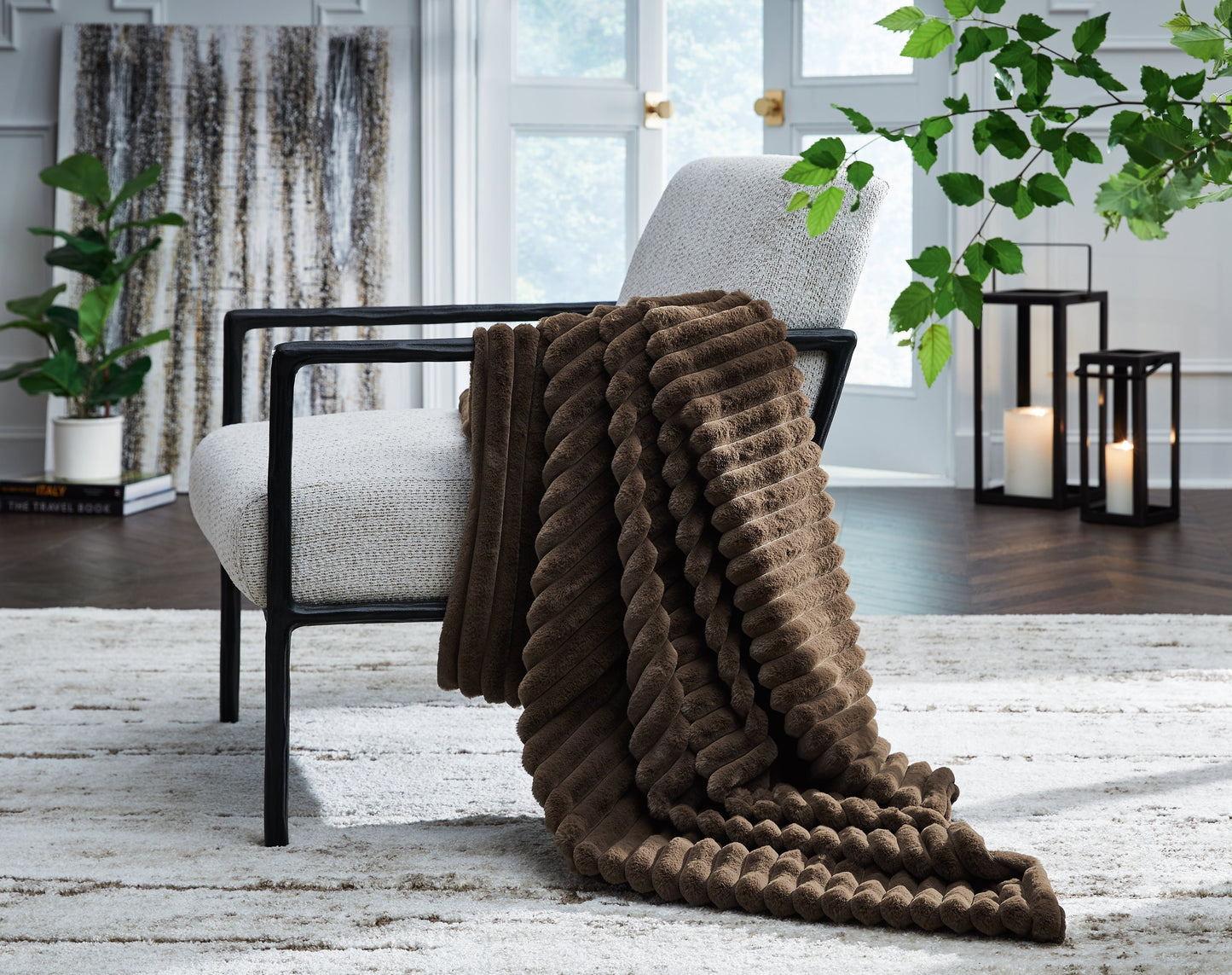 Alsonwell Brown Throw- Viva Furn