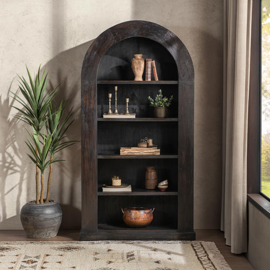 Alta Arch Charcoal Haze Bookcase - Ornate Home