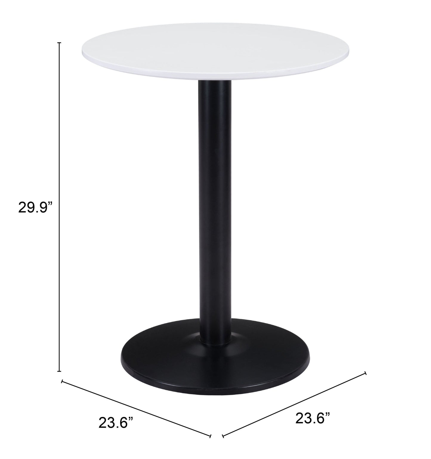 Alto White & Black Bistro Table - Ornate Home