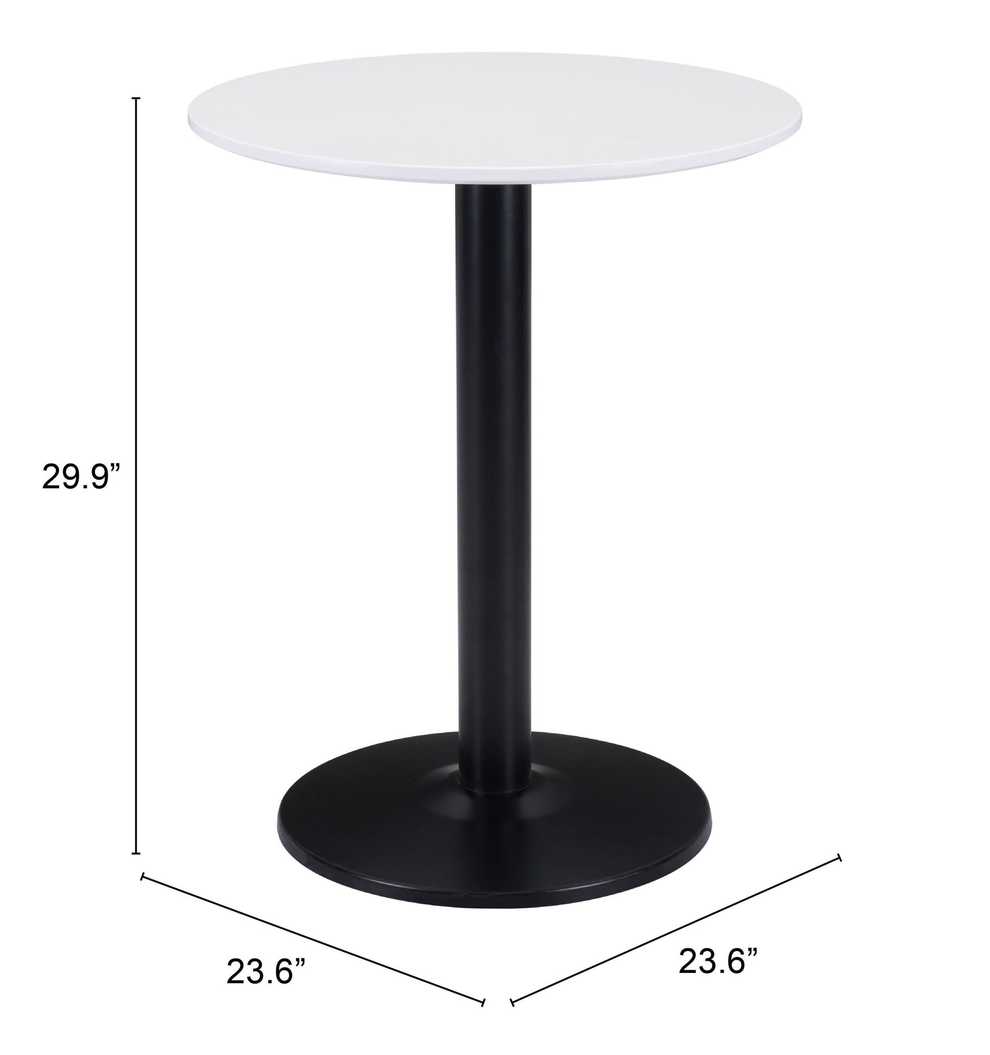 Alto White & Black Bistro Table - Ornate Home