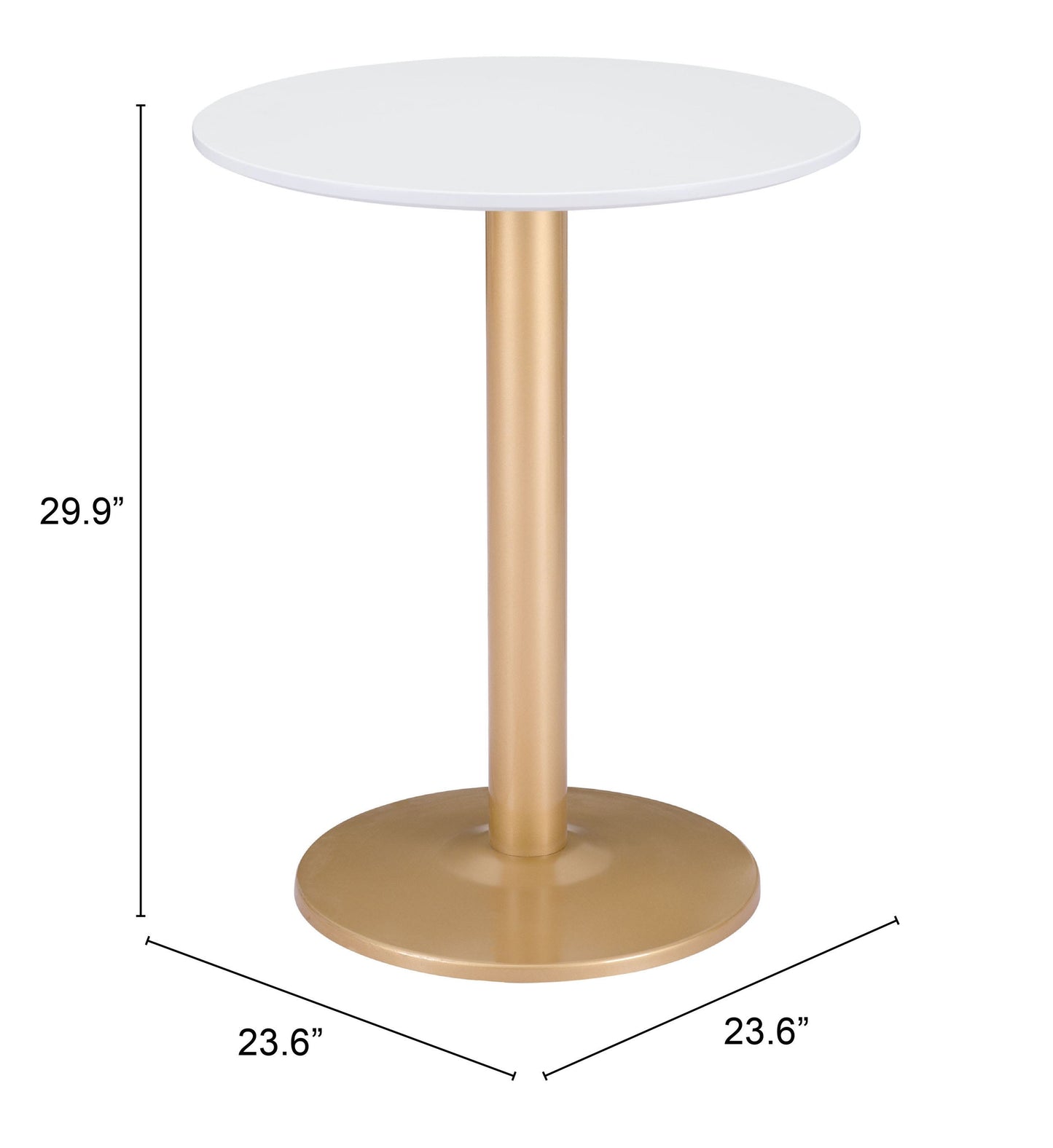 Alto White & Gold Bistro Table - Ornate Home
