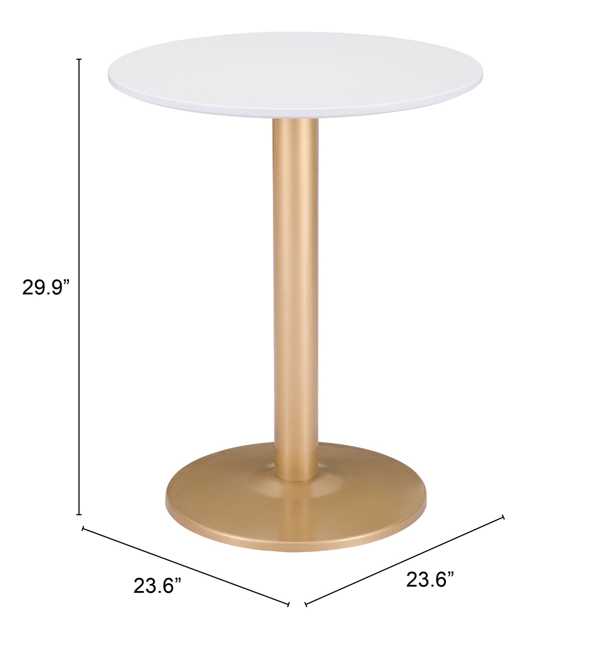 Alto White & Gold Bistro Table - Ornate Home