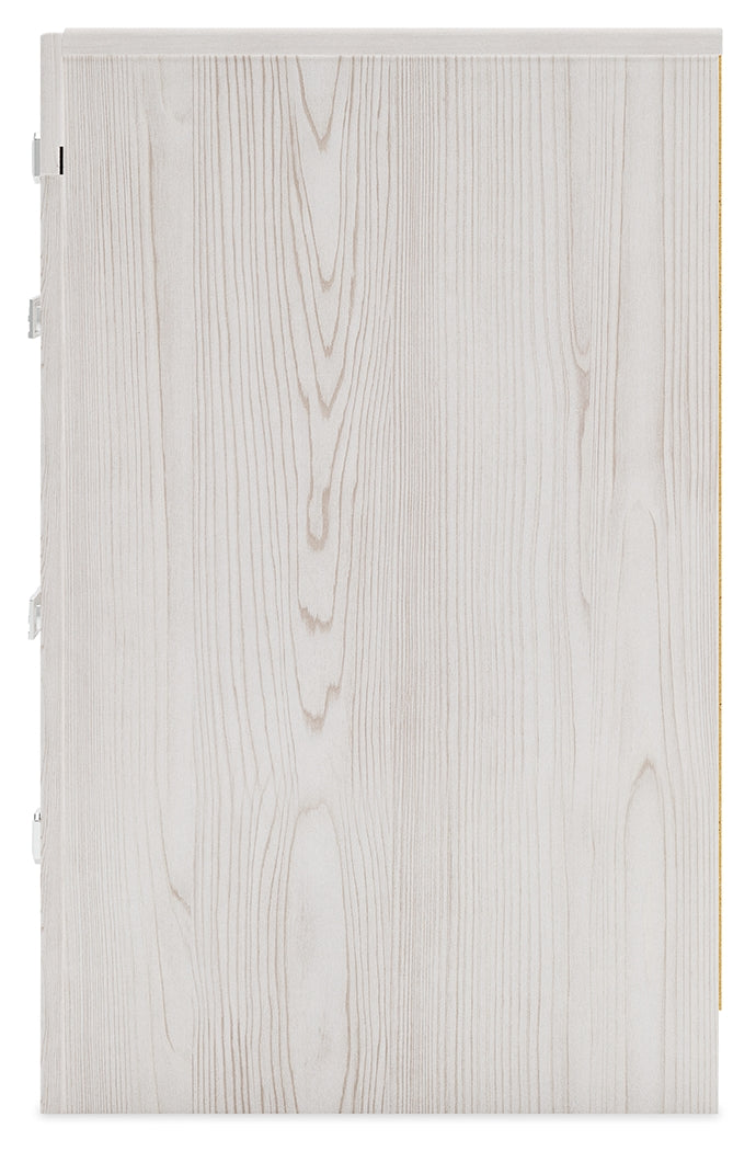 Altyra White Twin Upholstered Panel Bed and 2 Nightstands- Viva Furn