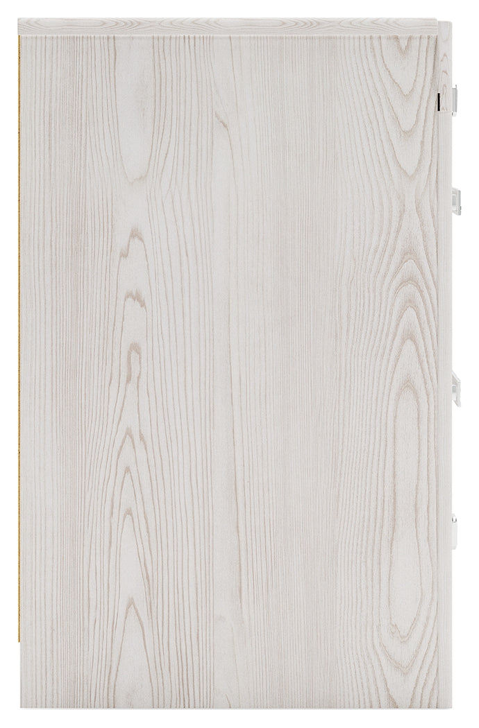 Altyra White Twin Upholstered Panel Bed and 2 Nightstands- Viva Furn