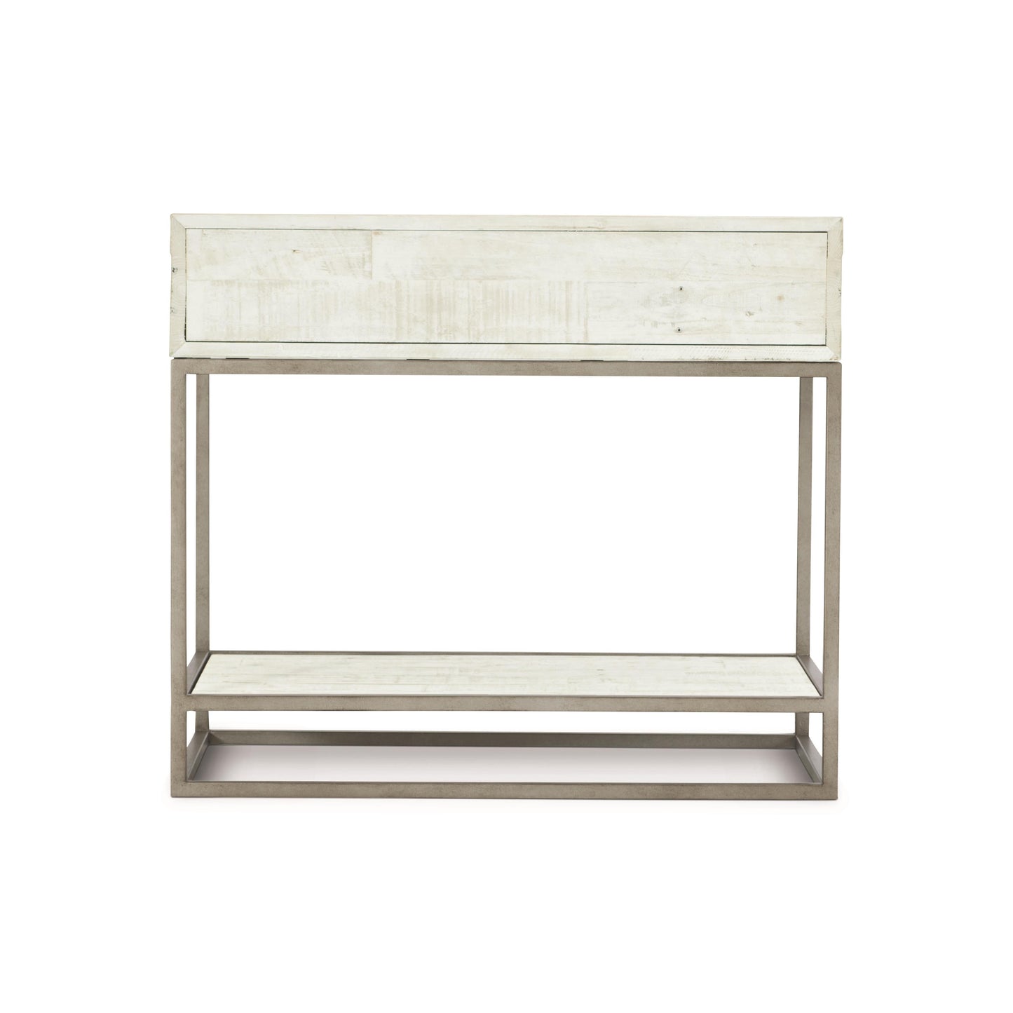 Alvar Glazed Silver/Brushed White Nightstand - Ornate Home