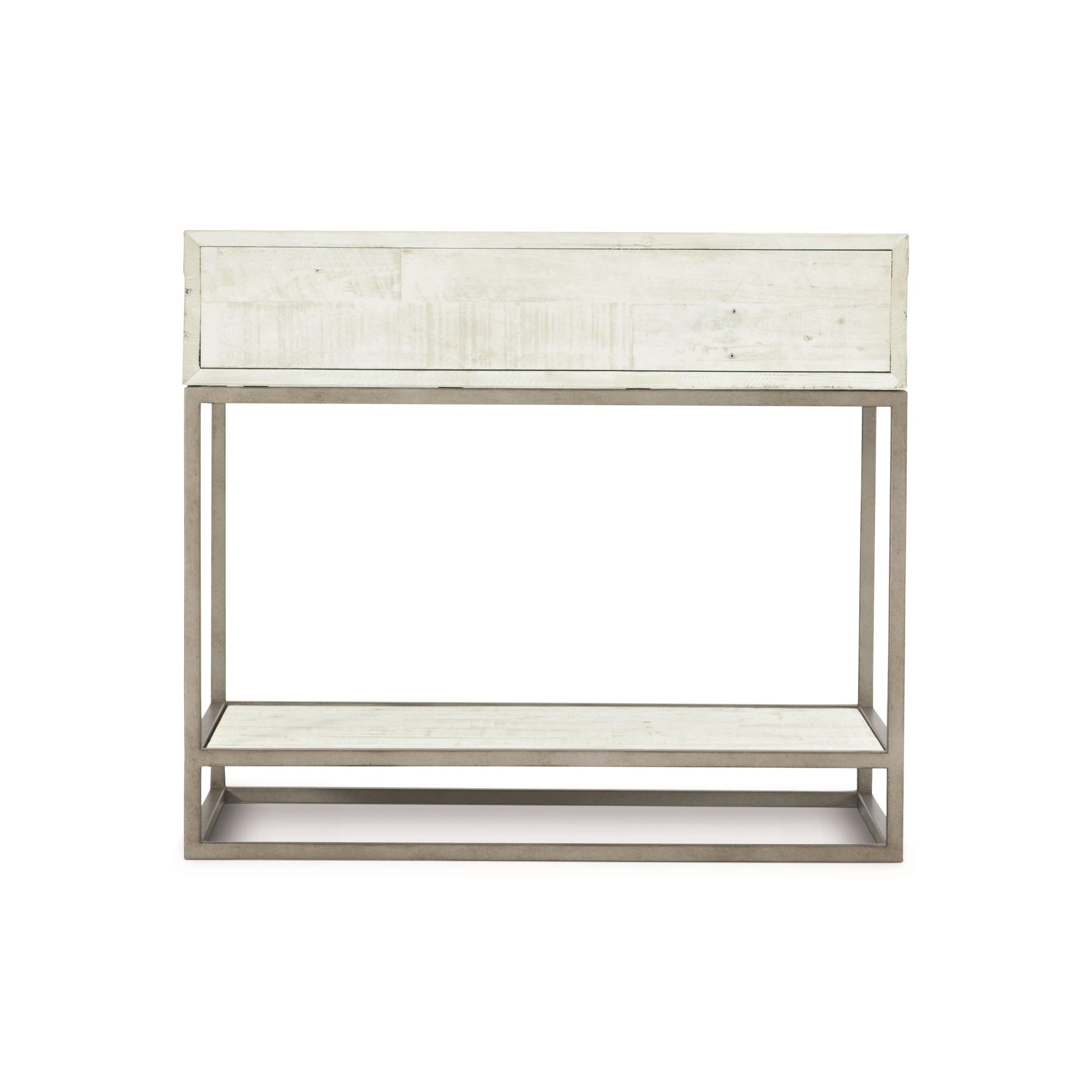 Alvar Glazed Silver/Brushed White Nightstand - Ornate Home