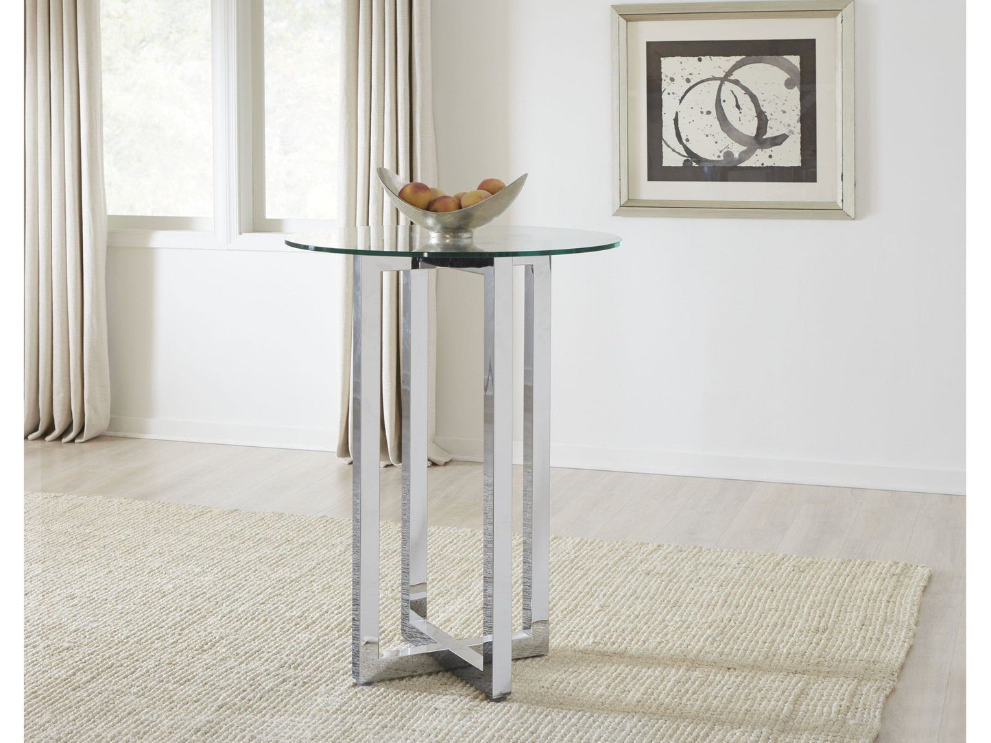 Amalfi 32 inch Round Glass Top Bar Table - Ornate Home