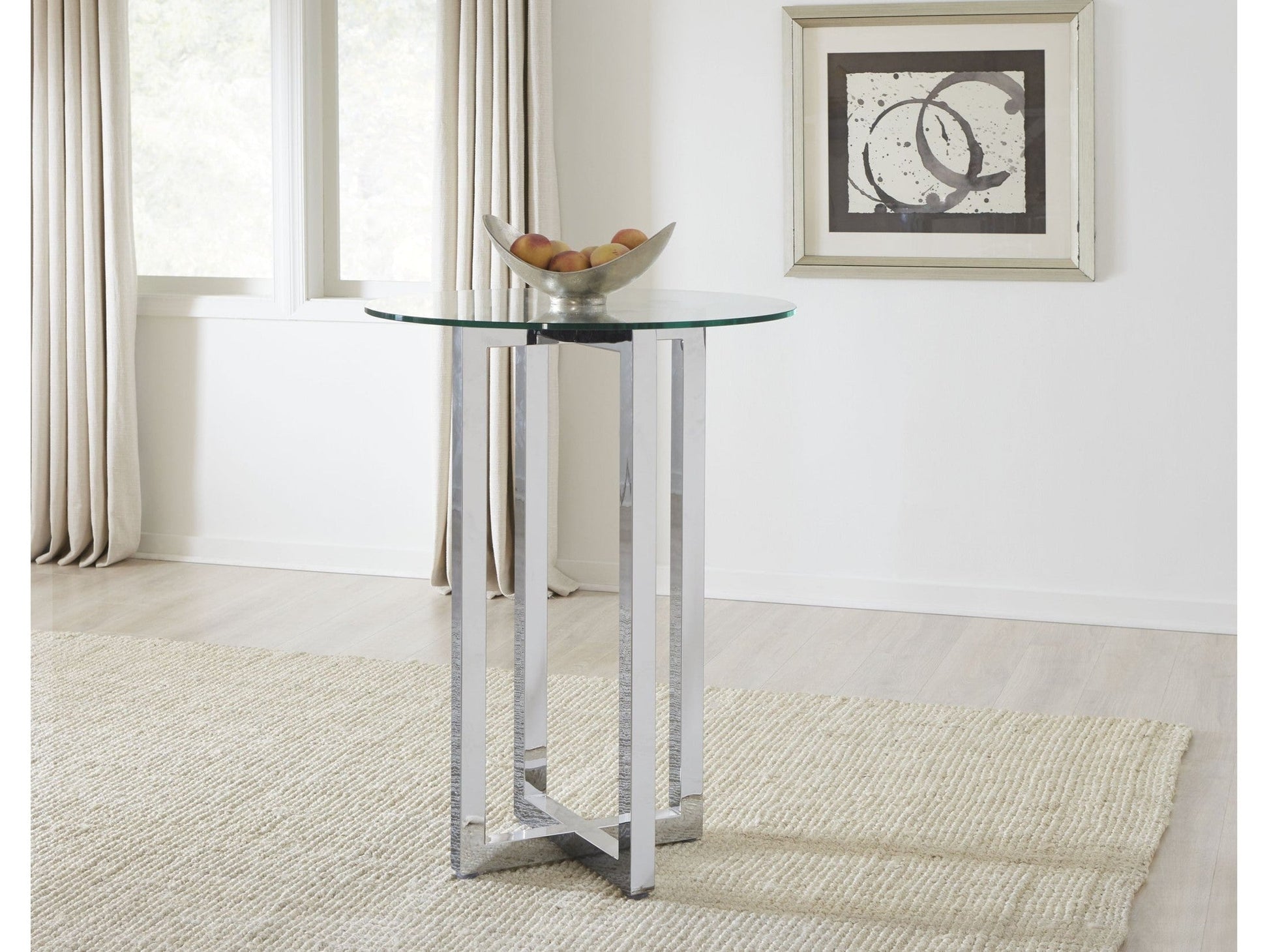 Amalfi 32 inch Round Glass Top Bar Table - Ornate Home